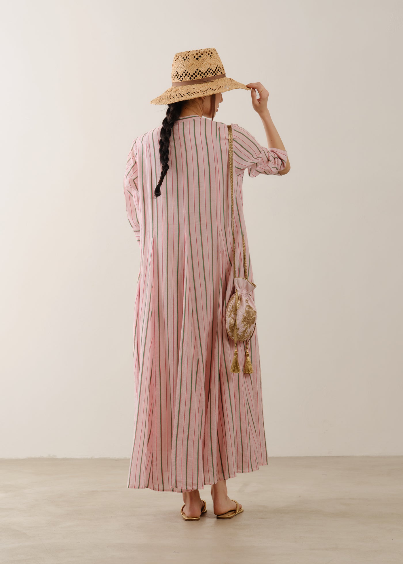 Cotton Voile Stripe Panel Dress | Pasand by ne Quittez pas