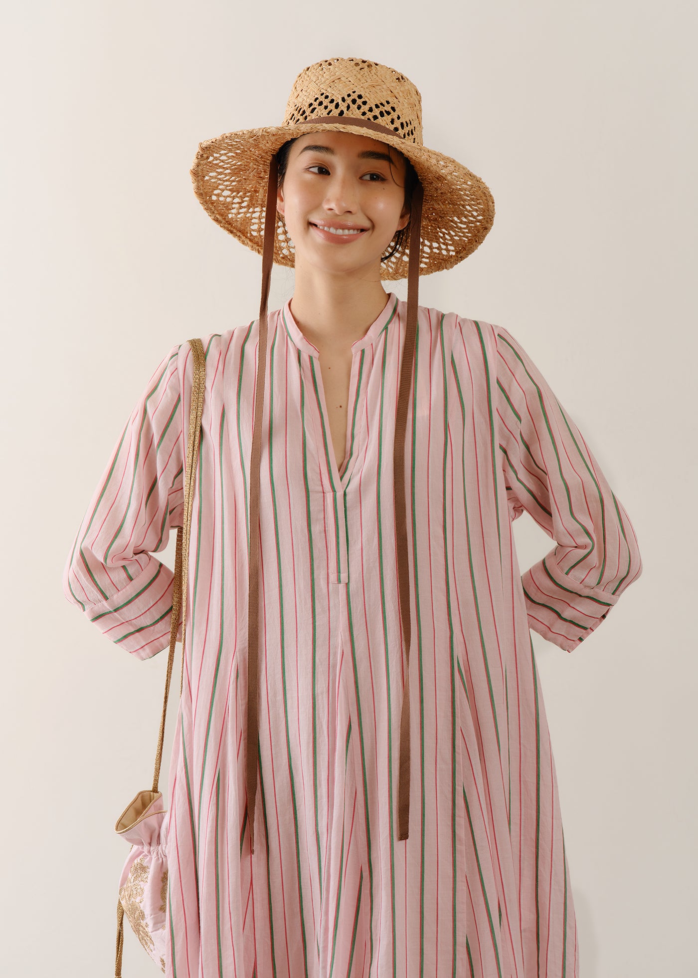 Cotton Voile Stripe Panel Dress | Pasand by ne Quittez pas