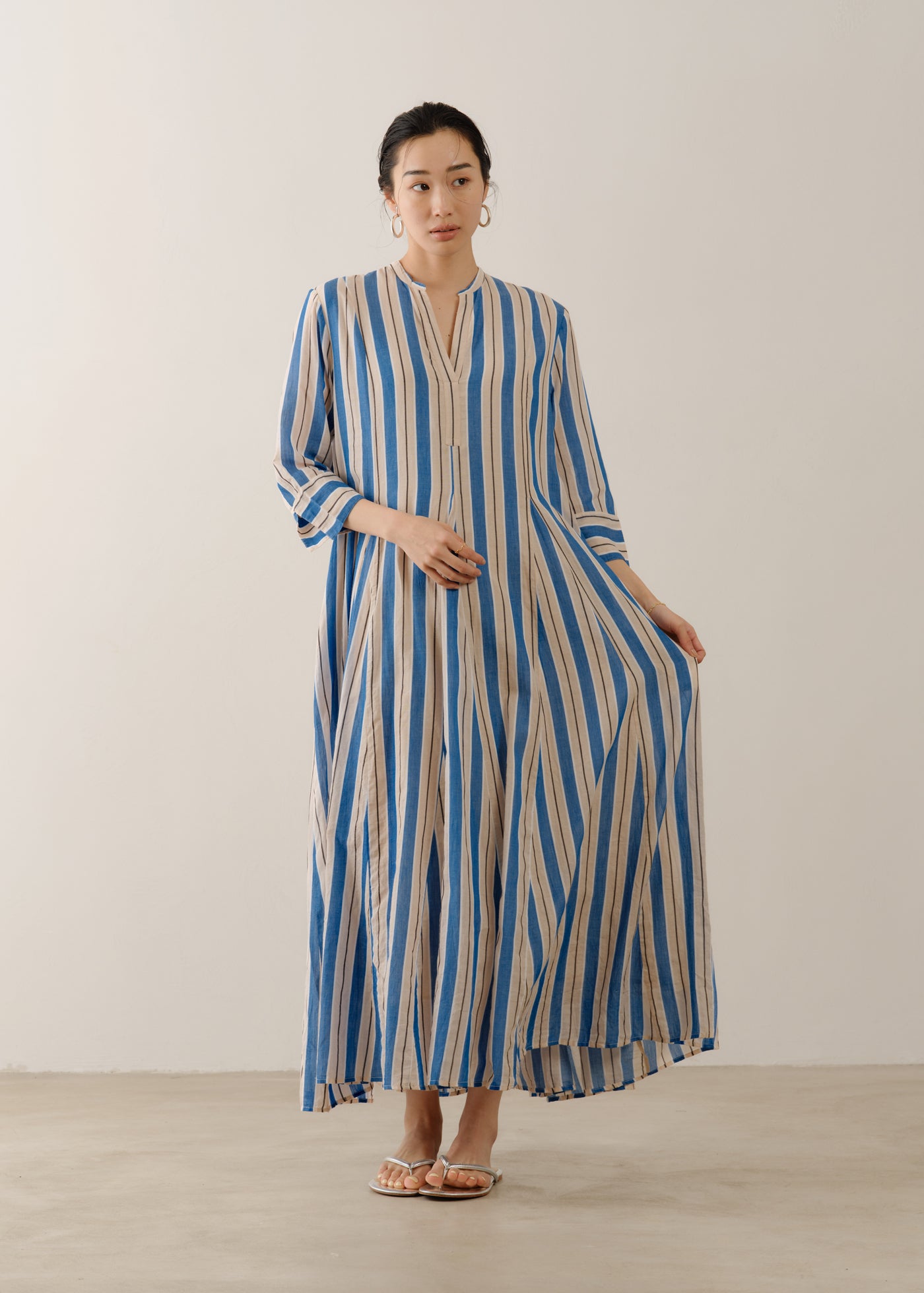 Cotton Voile Stripe Panel Dress | Pasand by ne Quittez pas