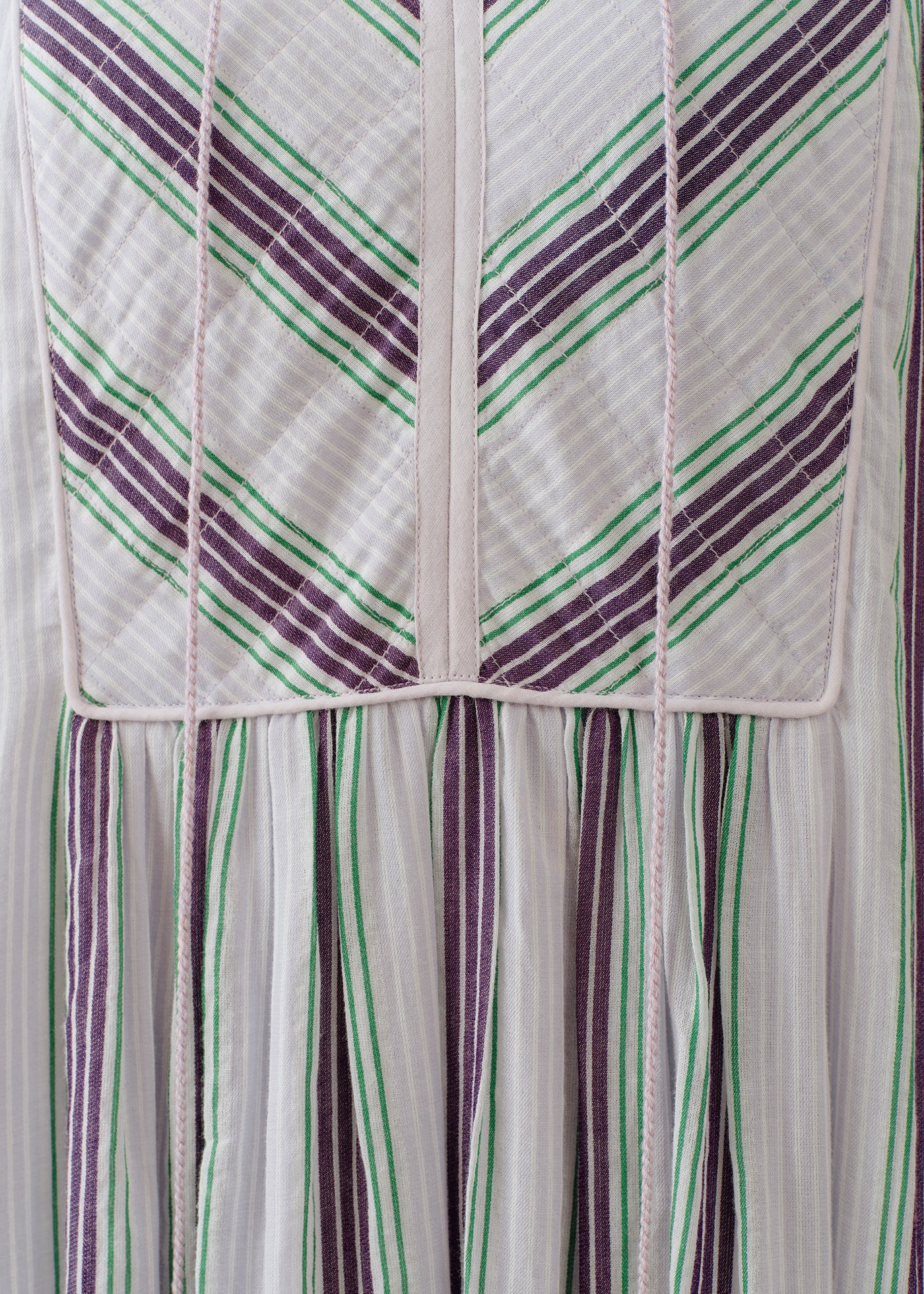 Cotton Voile Stripe Gather Dress