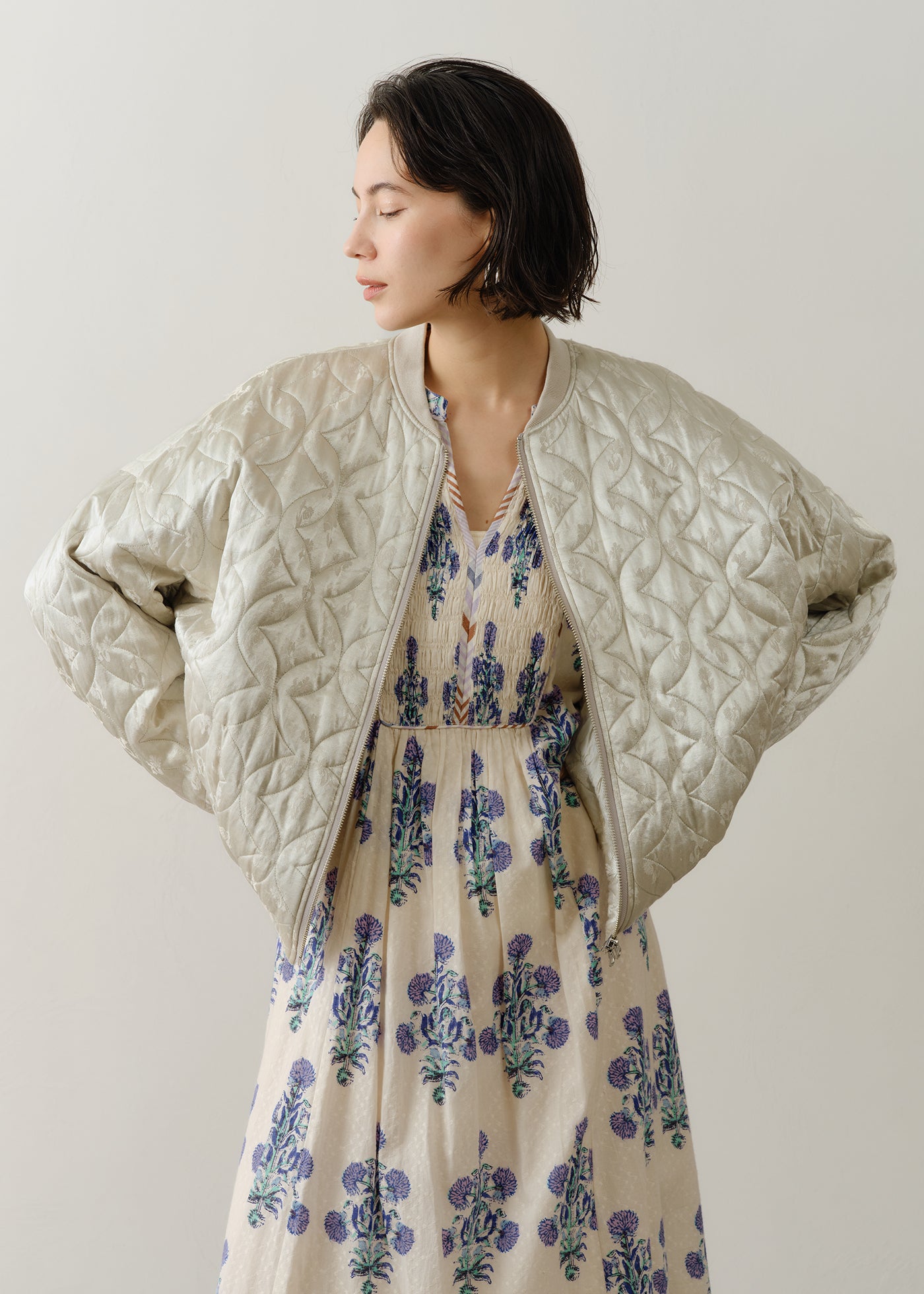 Rayon Cotton Jacquard Blouson | Pasand by ne Quittez pas | パサン