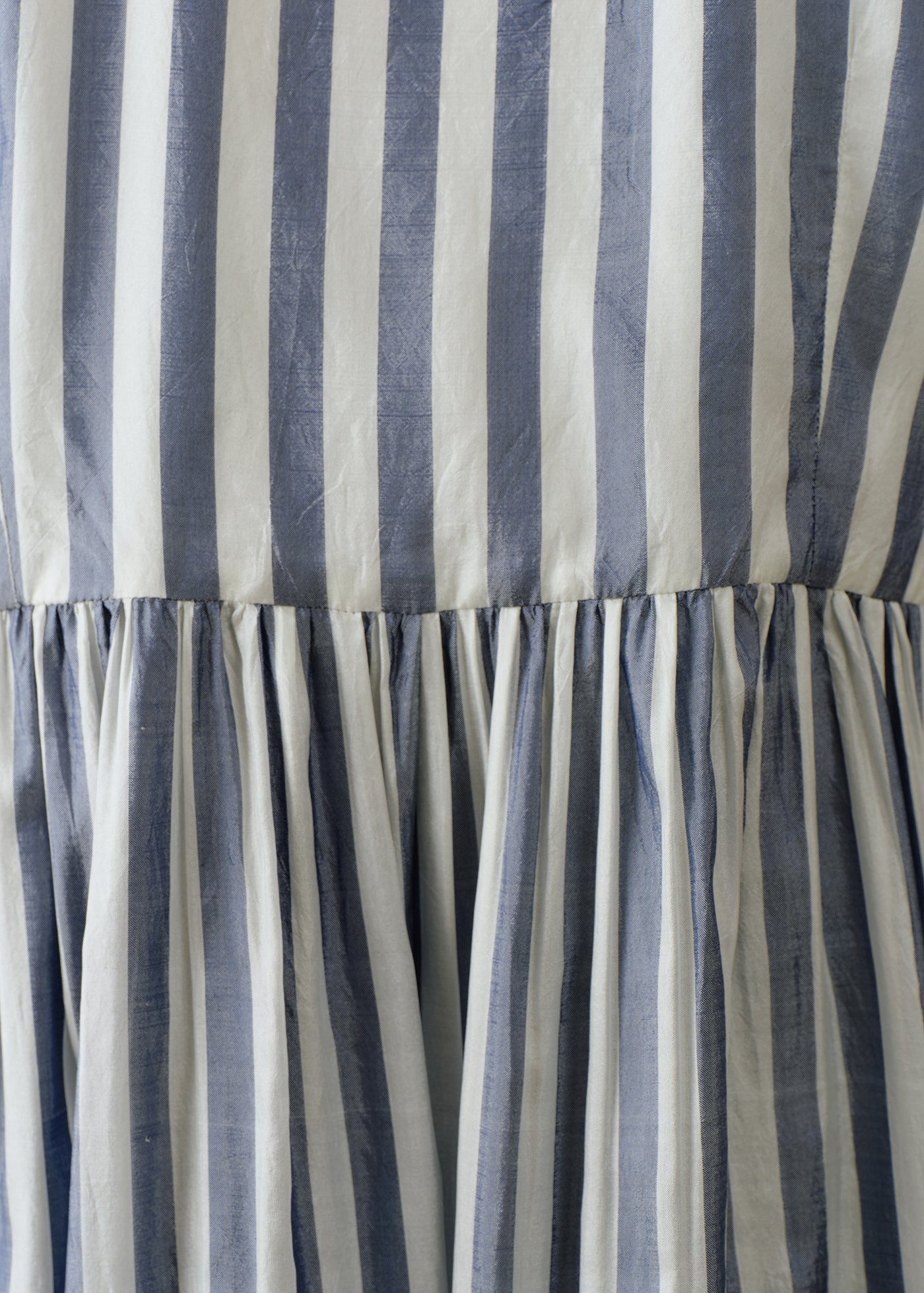 Silk Stripe Crossover Gown