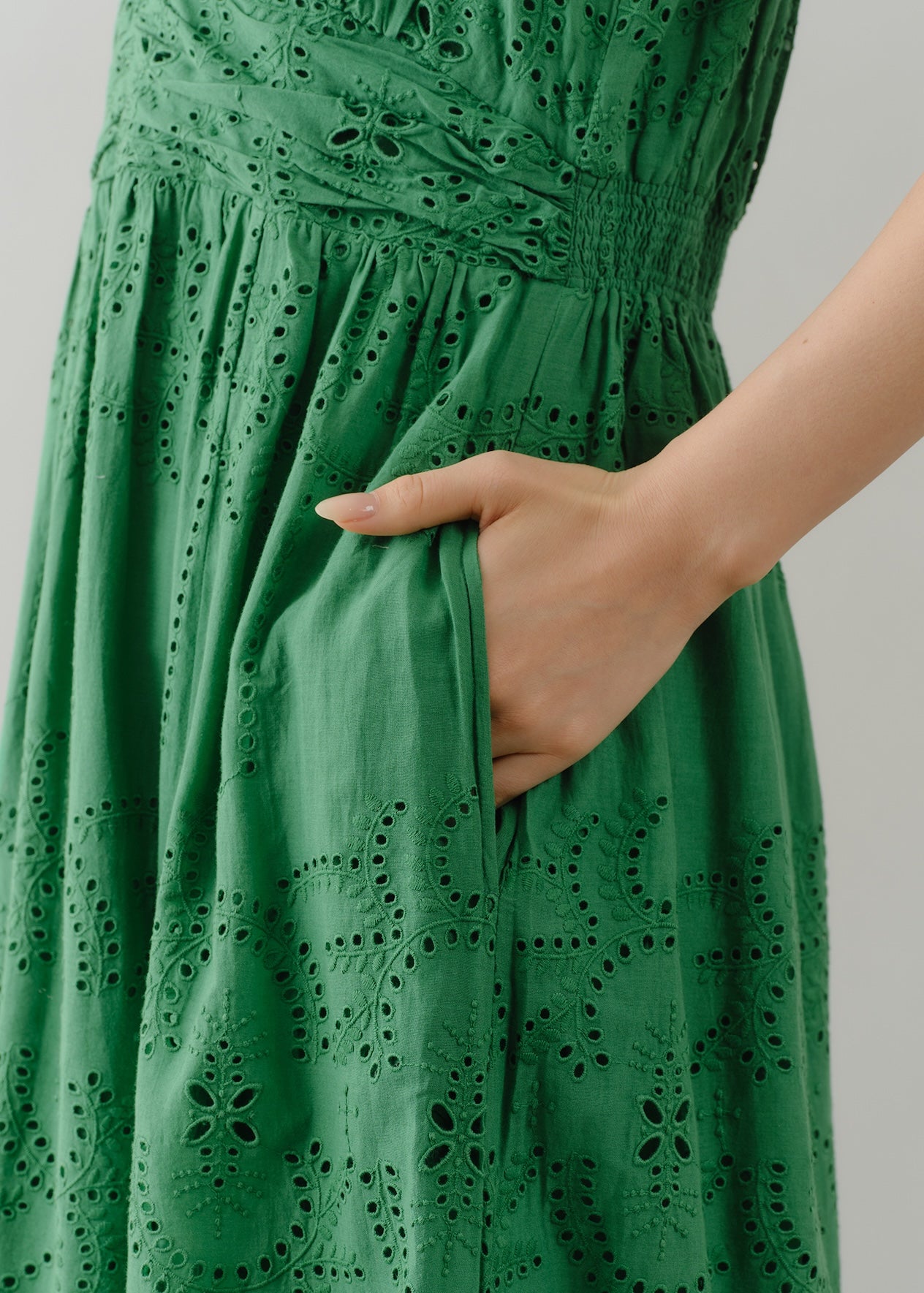 Cotton Voile Lupine Cifre Sleeveless Dress