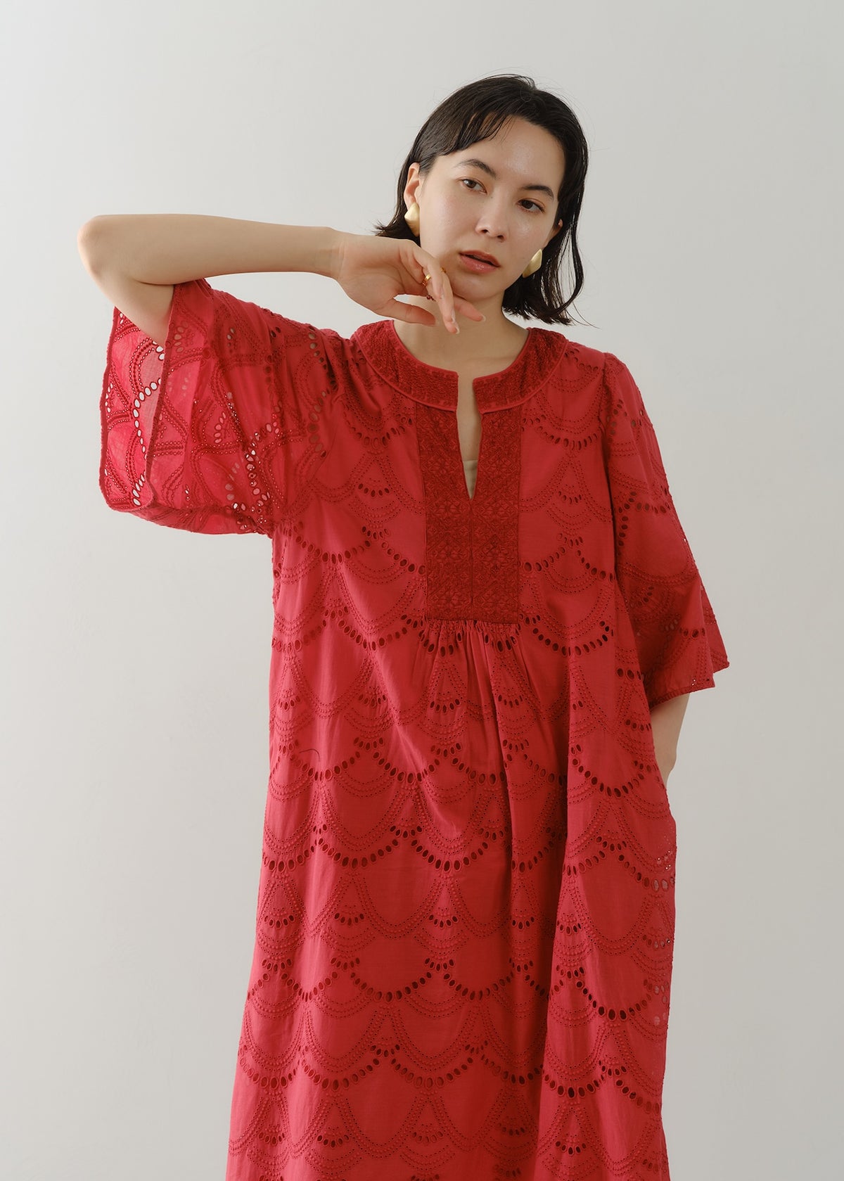 Cotton Voile Dot Hemla Dress