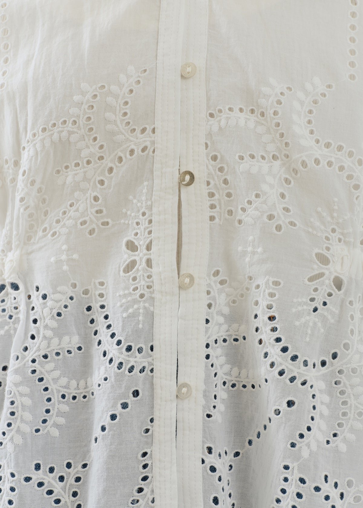 Cotton Voile Lupine Cifre Gather Blouse