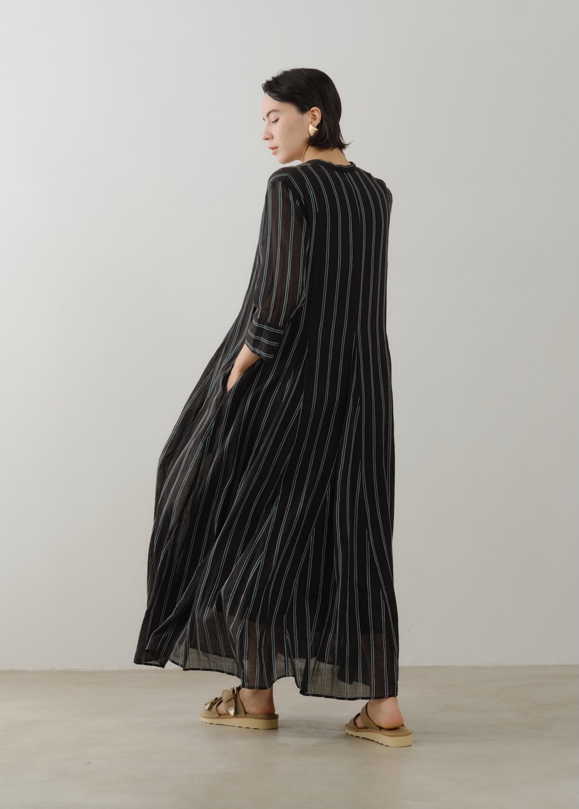 Cotton Voile Stripe Panel Dress | Pasand by ne Quittez pas