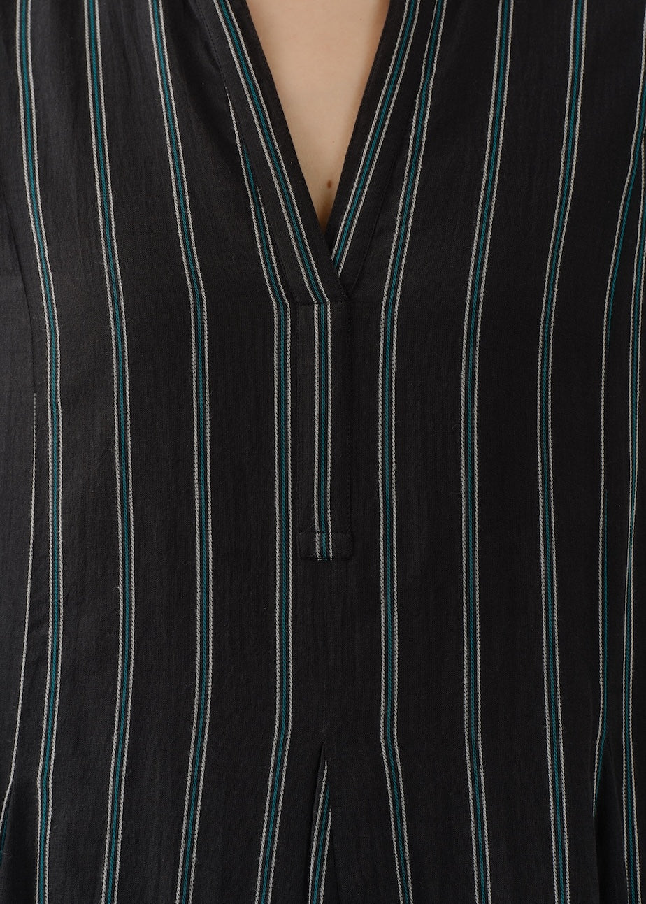 Cotton Voile Stripe Panel Dress | Pasand by ne Quittez pas