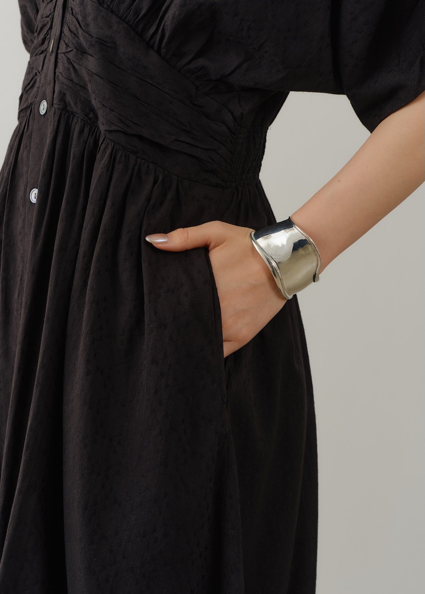 6/10 10時発売】Cotton Zig Zag Dobby Waist Gather Dress | Pasand by