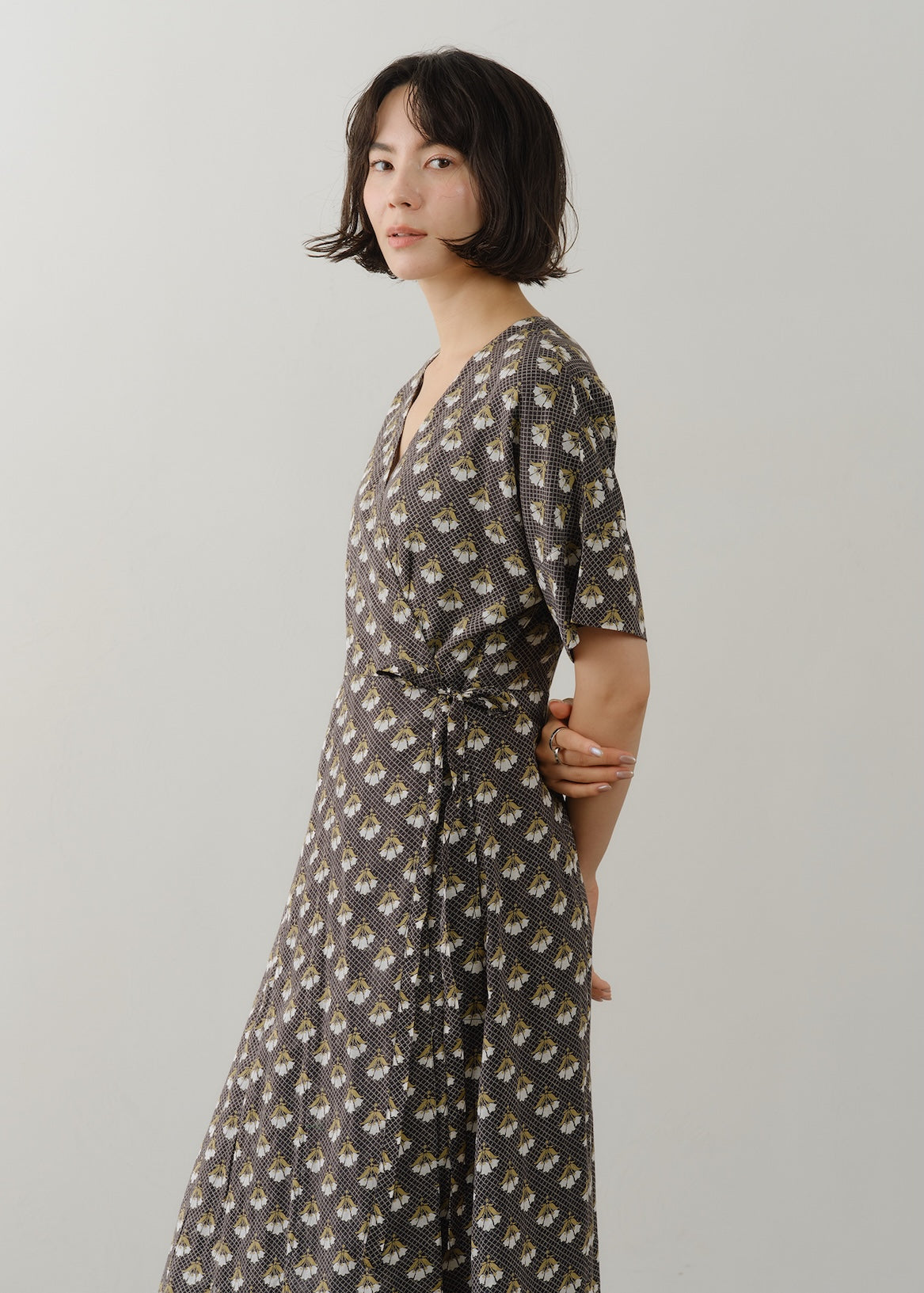 Cotton Voile Small Lily Print Wrap Dress | Pasand by ne Quittez