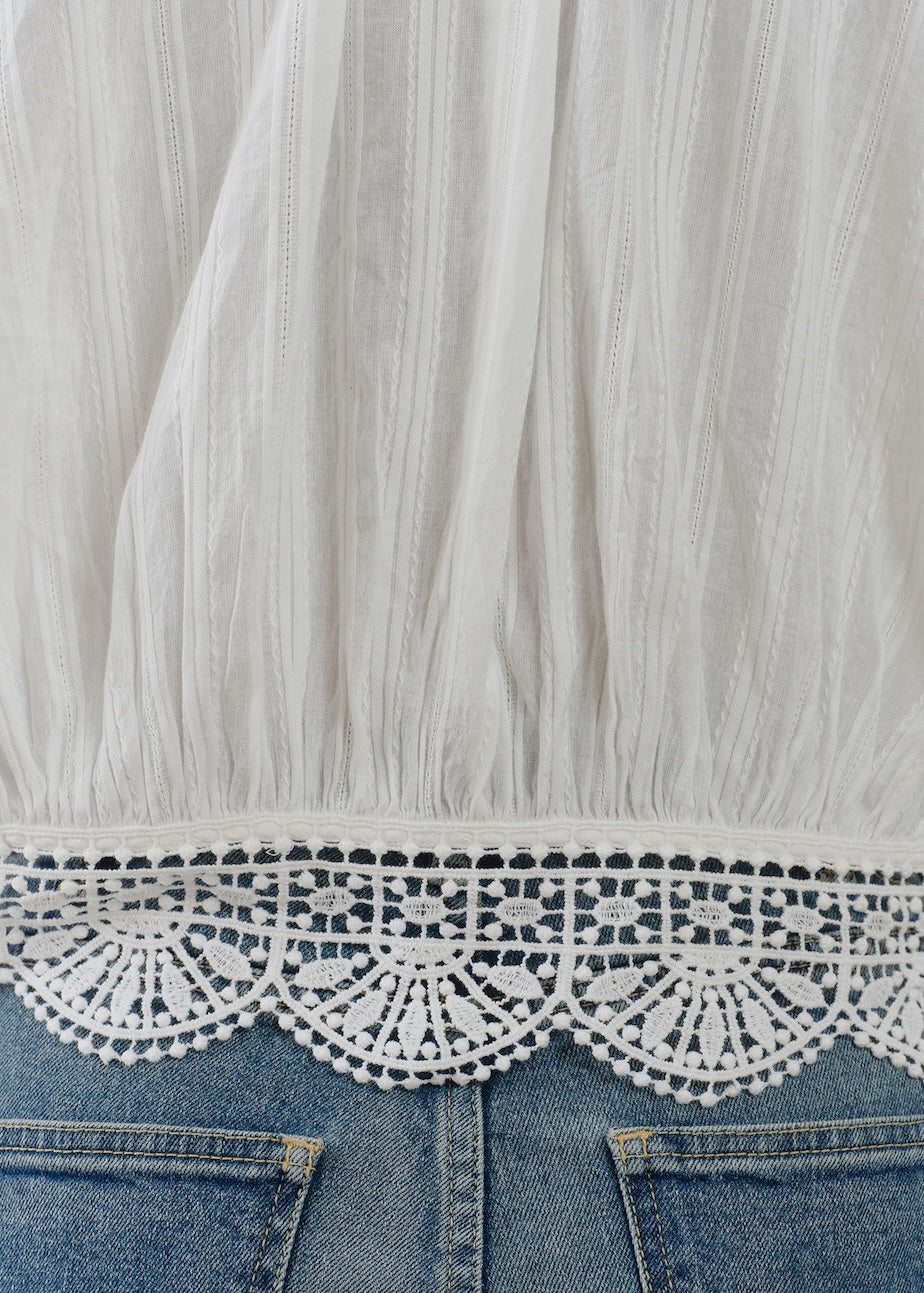 【7/22 10時発売】Cambric Dobby Lace Blouse
