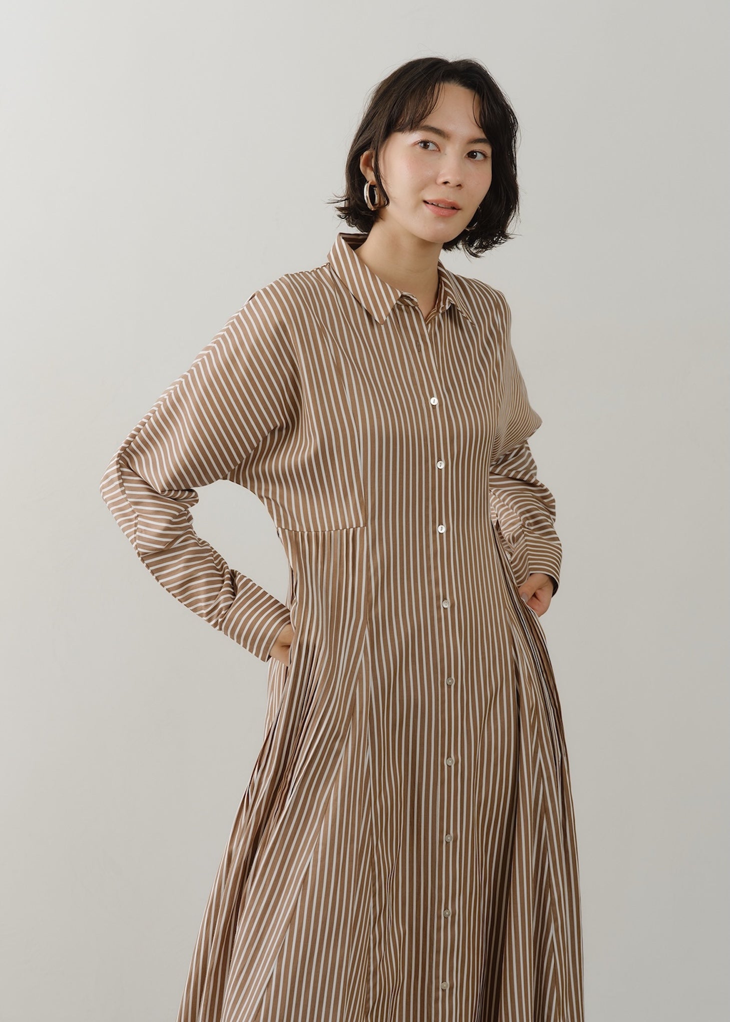 Poplin Stripe Shirts Dress | Pasand by ne Quittez pas | パサン