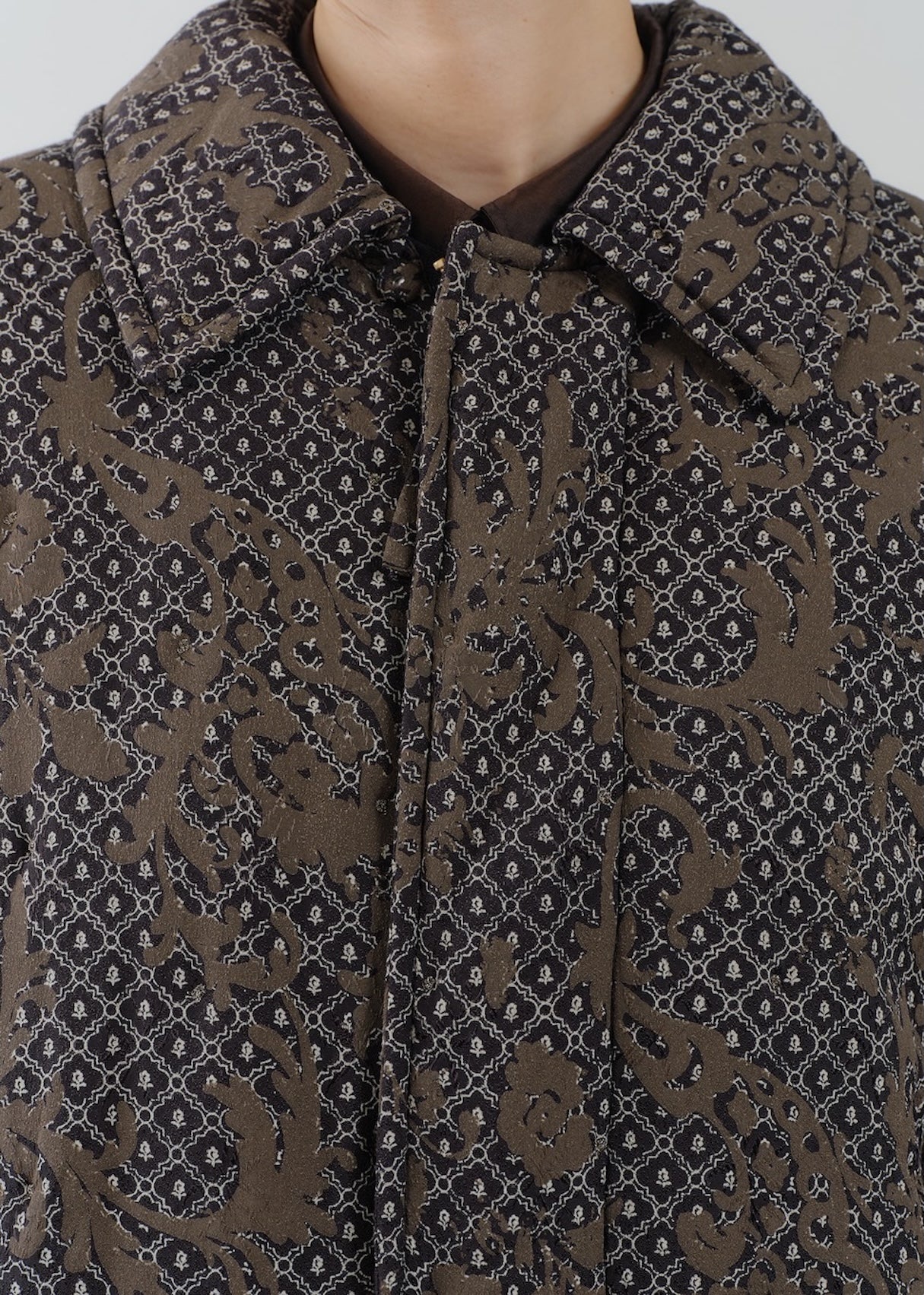 【10月上旬お届け予定】Rayon Jacquard Abstract Paisley Print Quilting Blouson