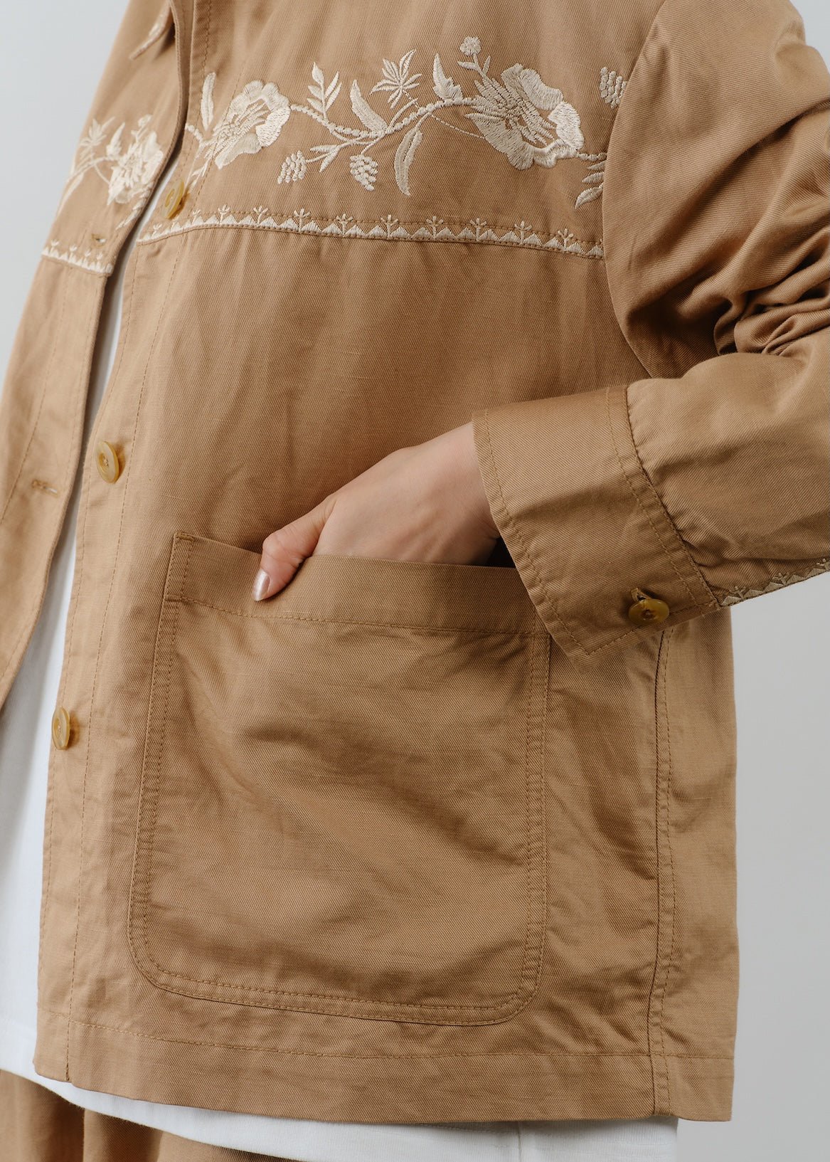 【8/5 10時発売】Cotton Linen Twill Embroidery Jacket