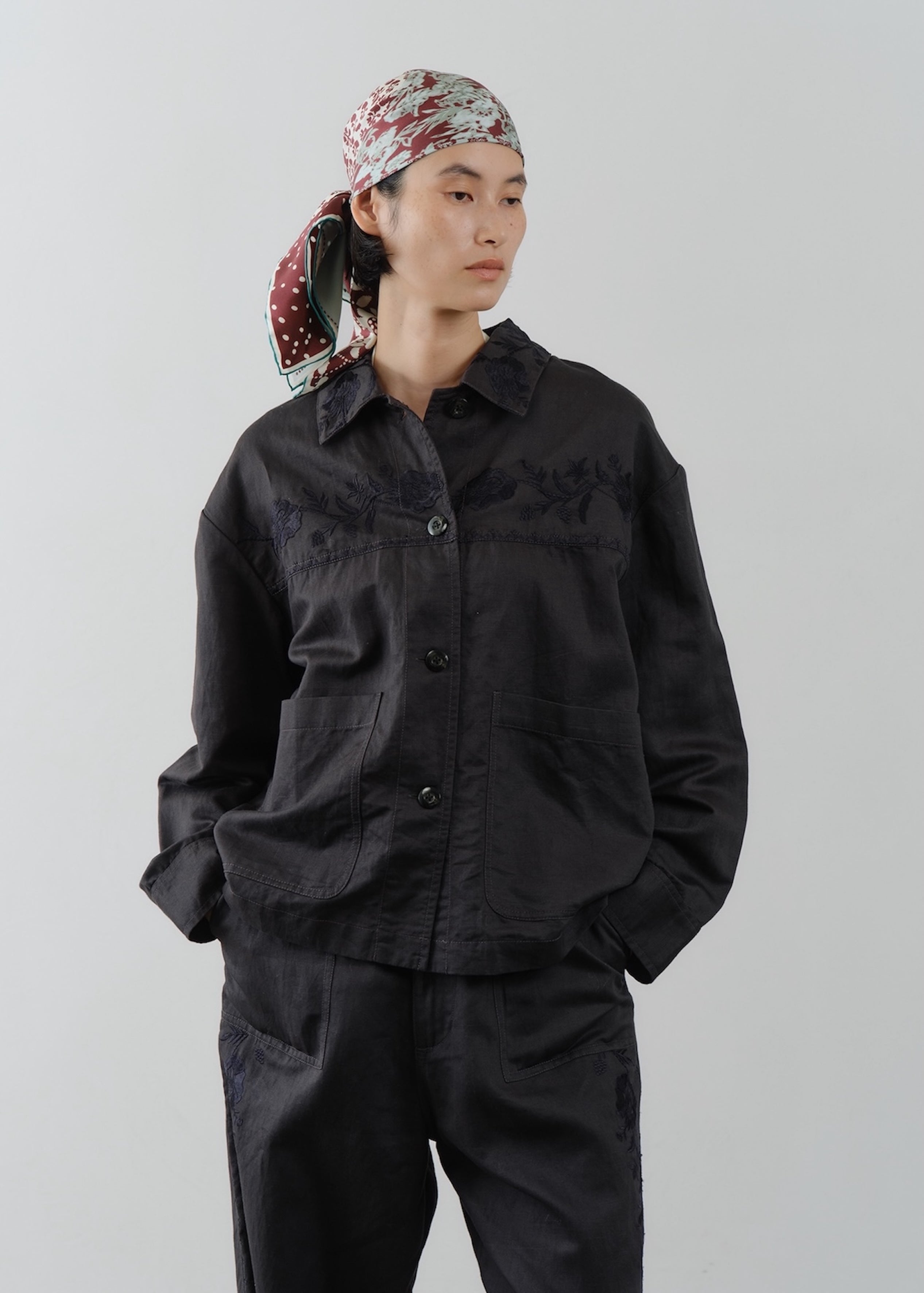 8/5 10時発売】Cotton Linen Twill Embroidery Jacket | Pasand by ne