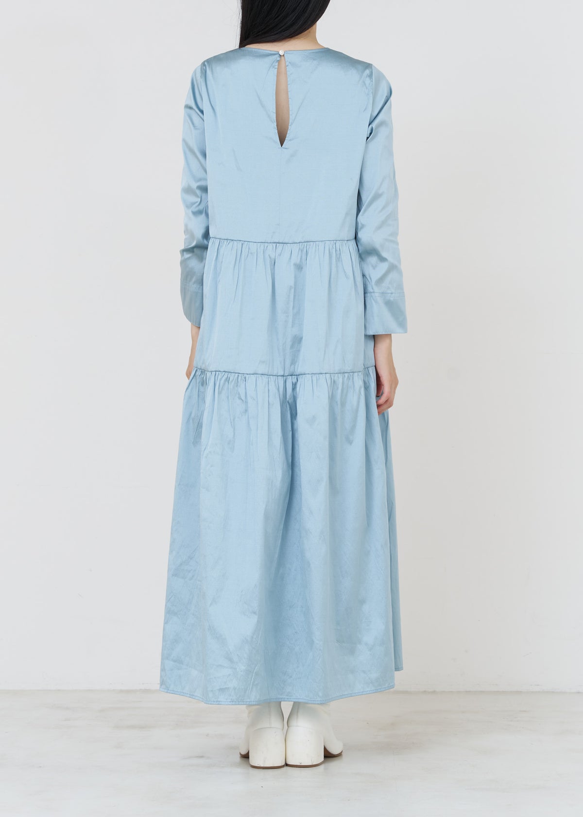 [Released on 11/13 at 10:00] Poly Dupion Solid Tiered Dress