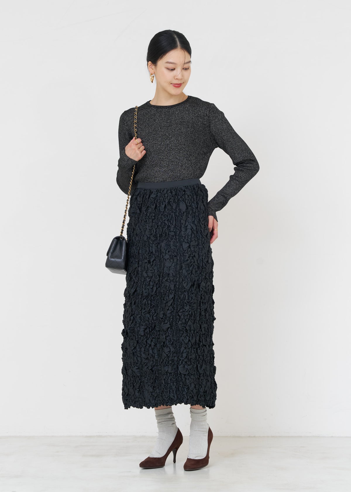 Wool Lurex Rib Pullover