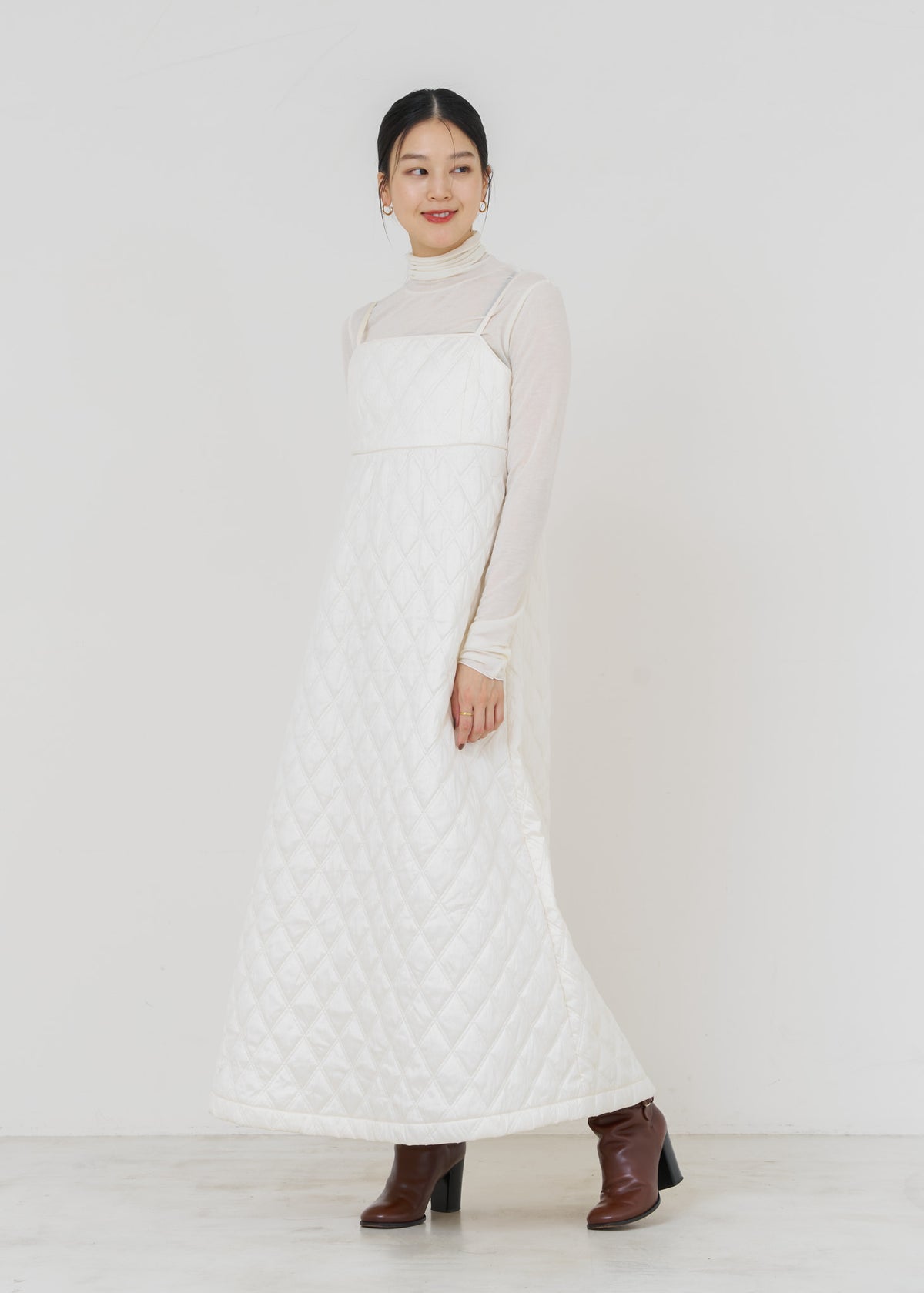 [Released 11/13 10:00] Poly Dupion Quilting Cami Dress