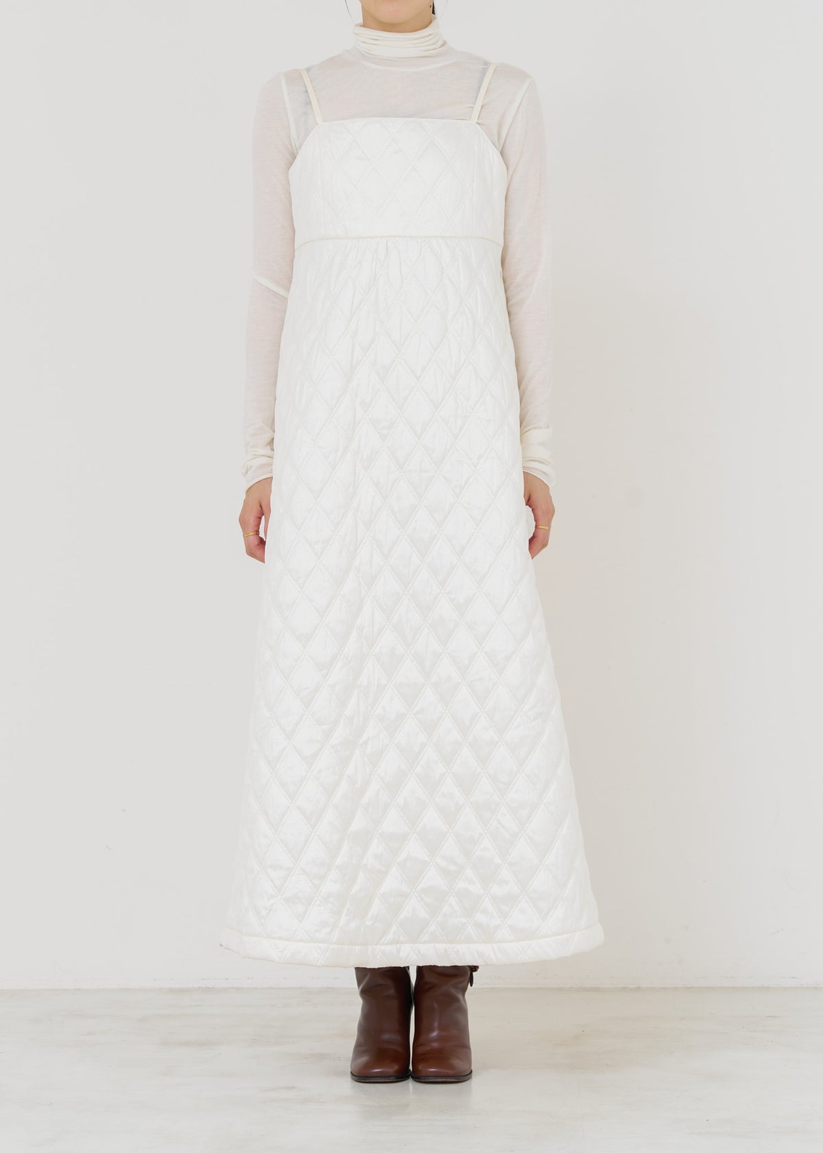 [Released 11/13 10:00] Poly Dupion Quilting Cami Dress