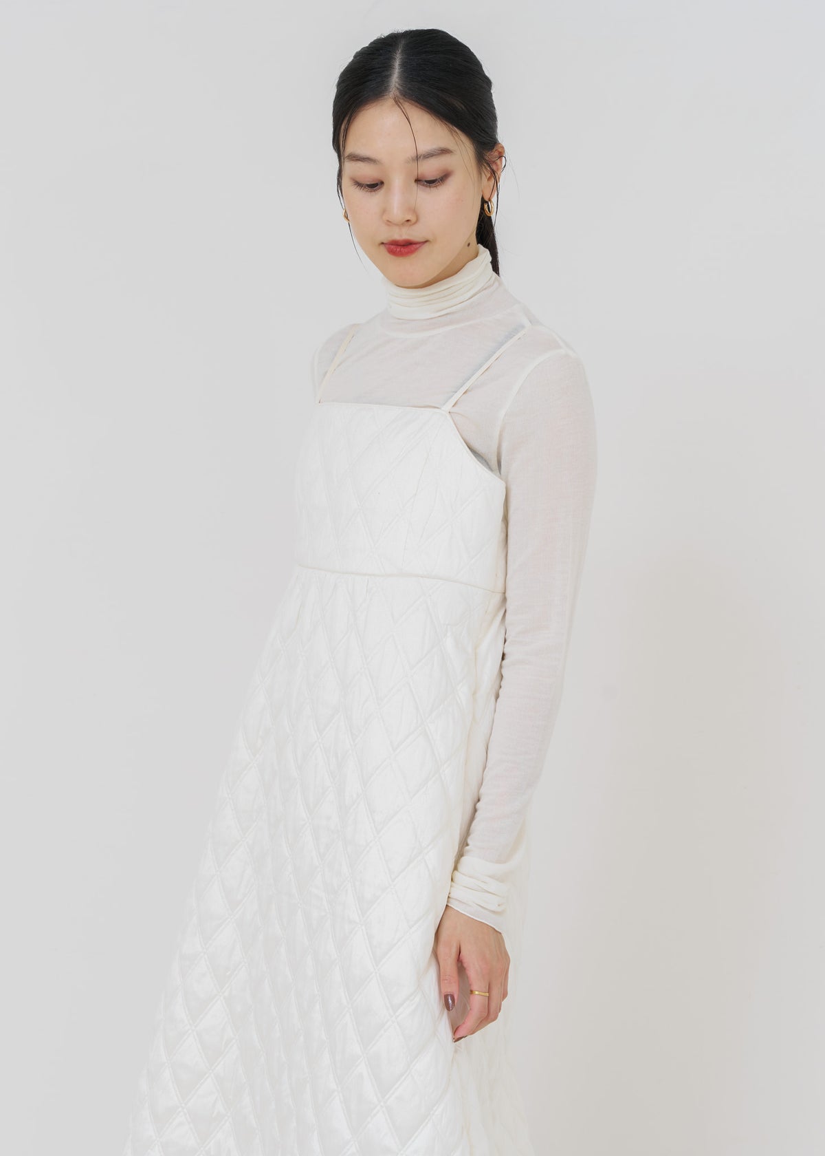 [Released 11/13 10:00] Poly Dupion Quilting Cami Dress