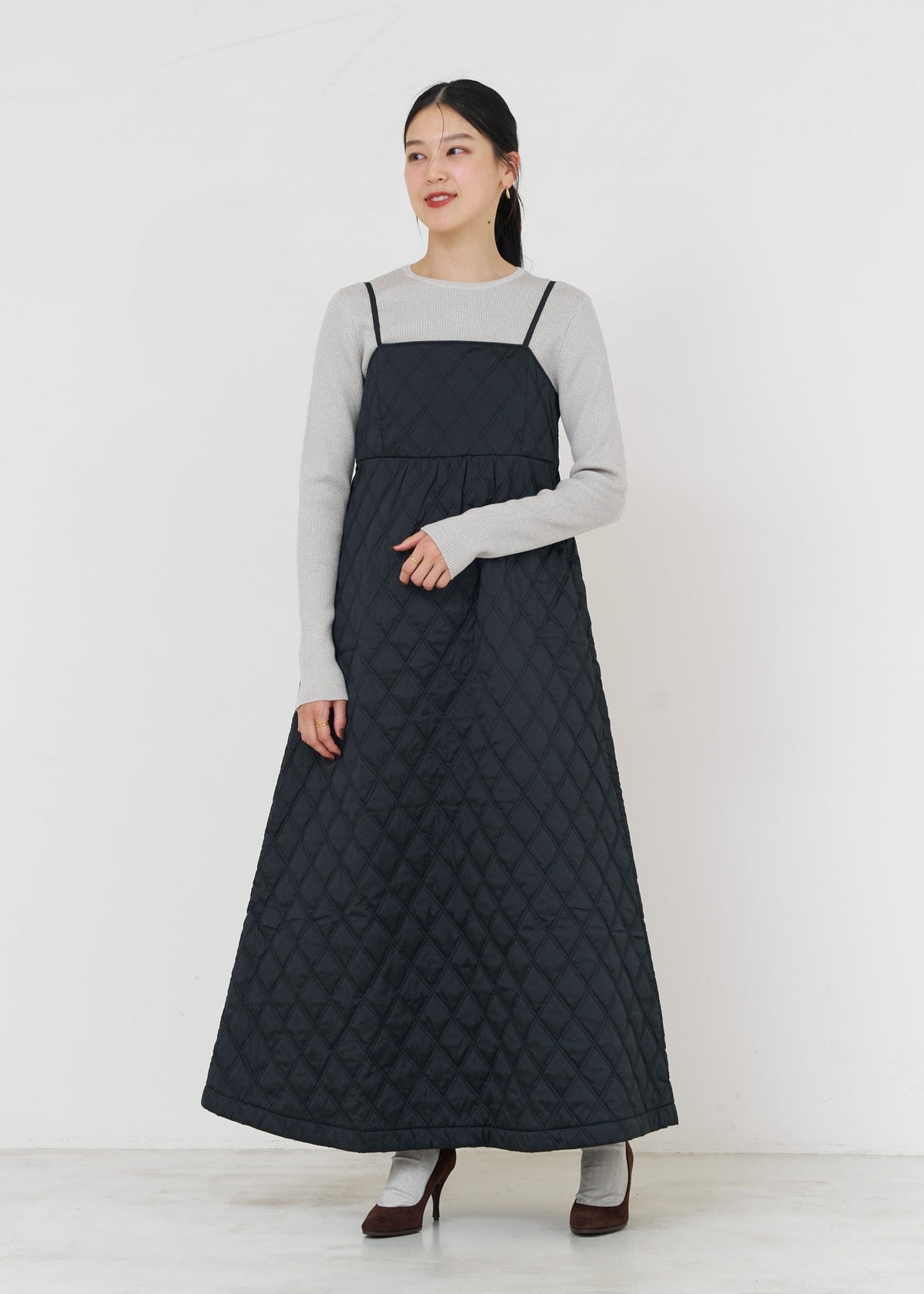 [Released 11/13 10:00] Poly Dupion Quilting Cami Dress