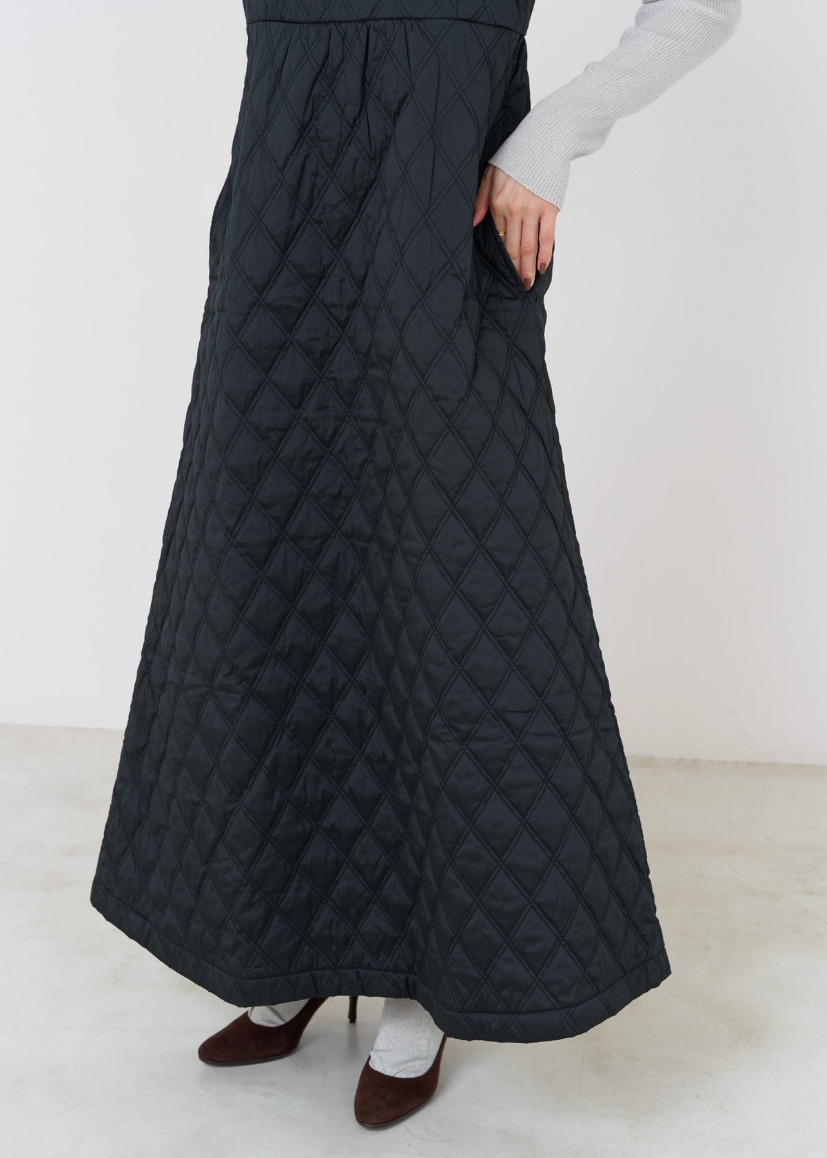 [Released 11/13 10:00] Poly Dupion Quilting Cami Dress