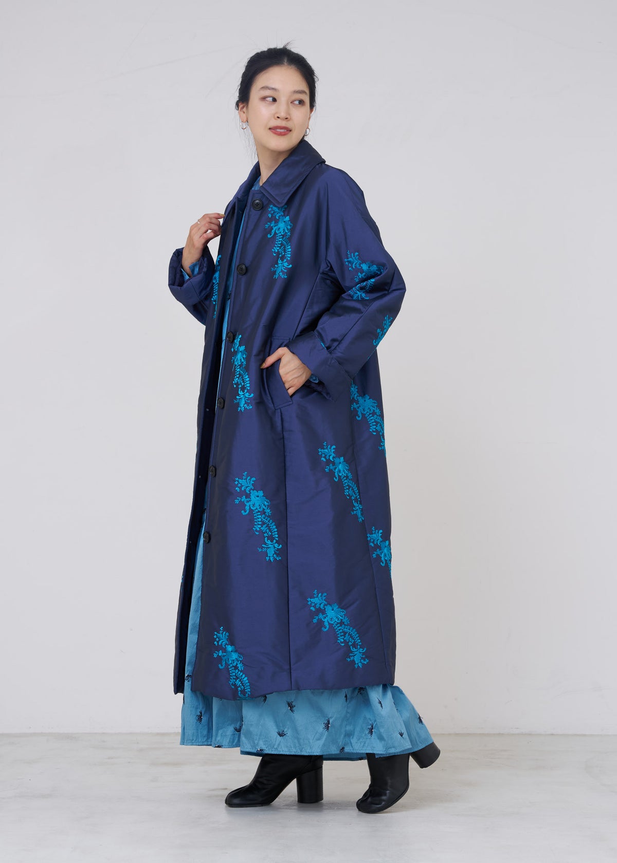 Poly Dupion Embroidery Quilting Coat