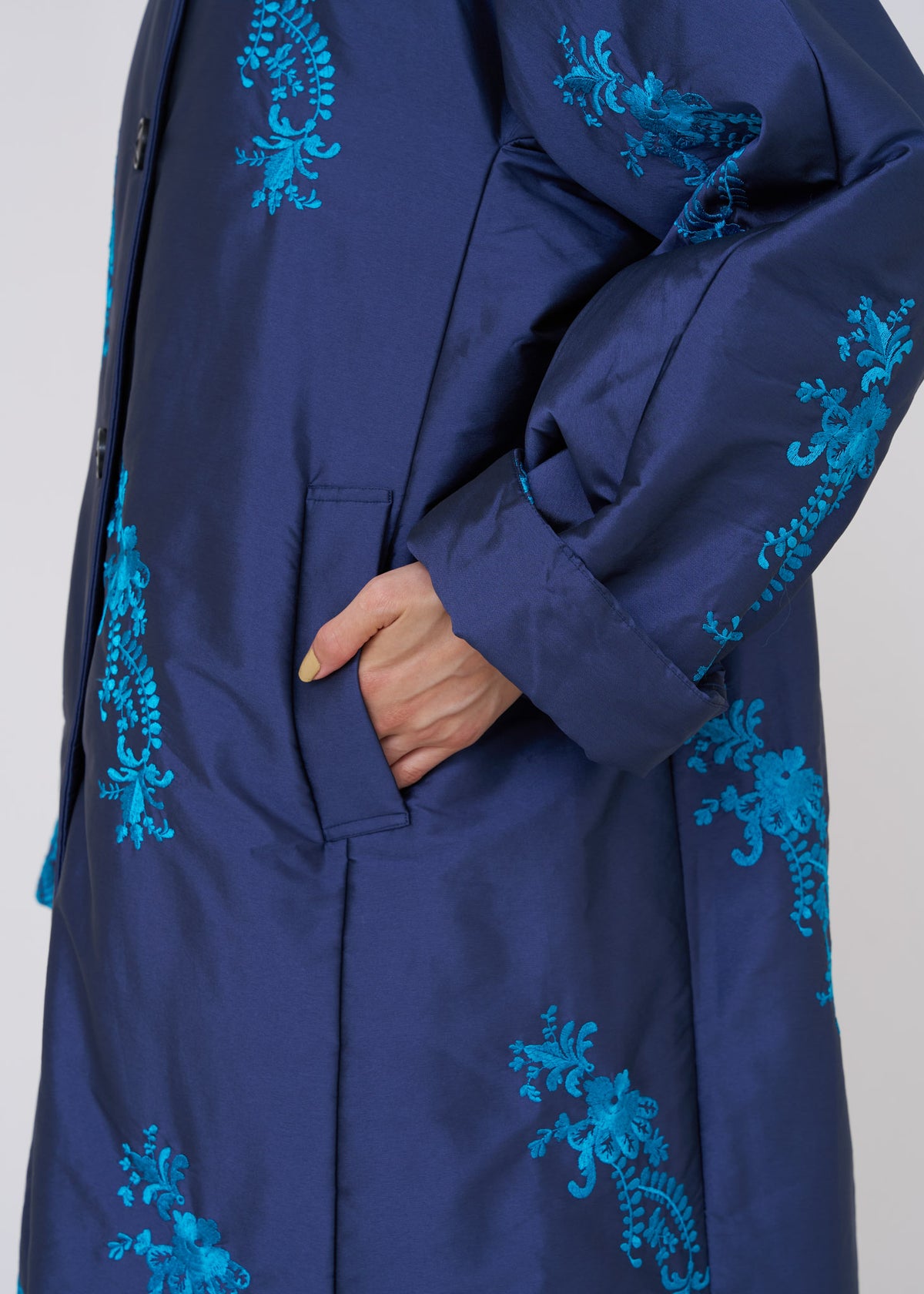 Poly Dupion Embroidery Quilting Coat