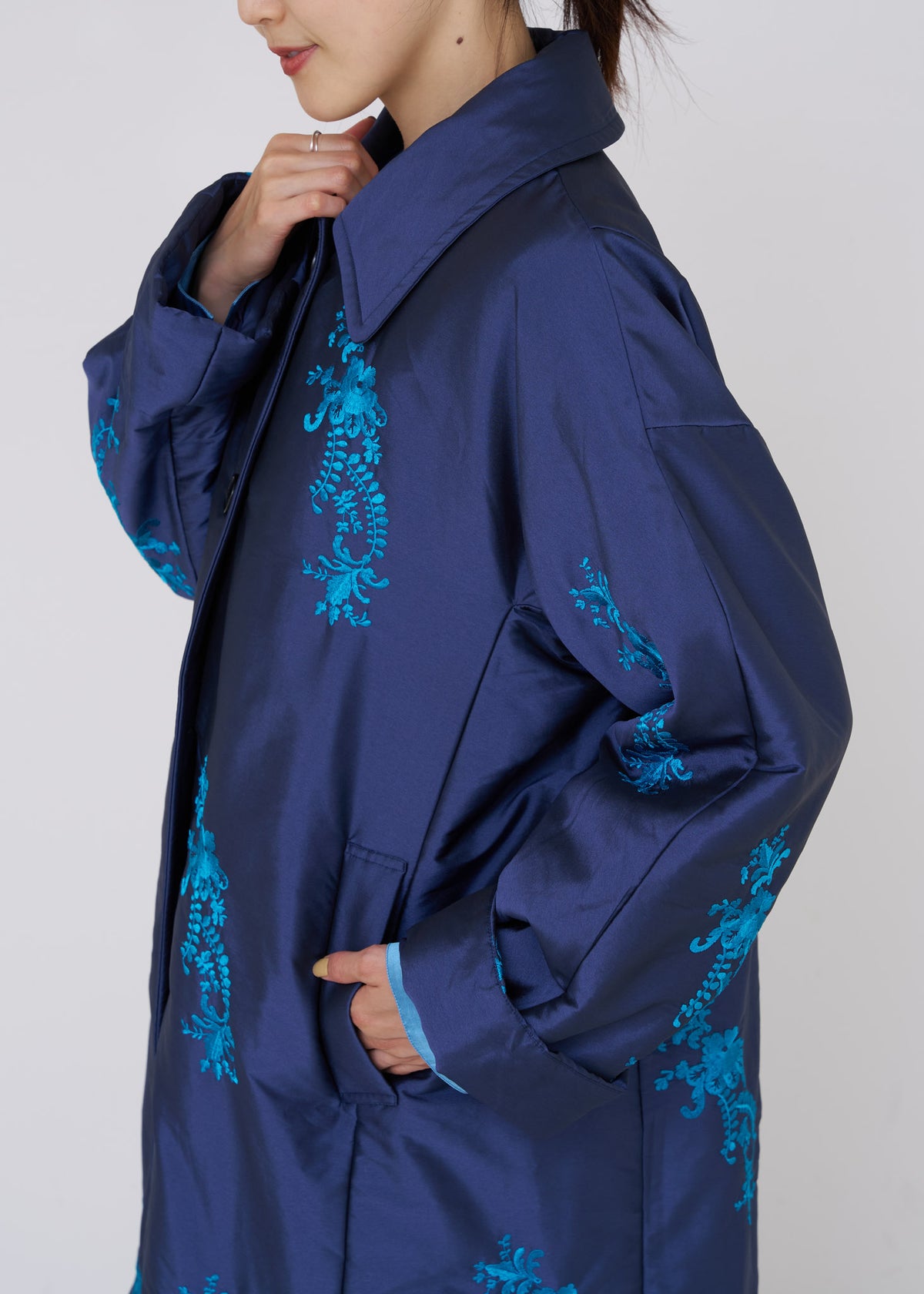Poly Dupion Embroidery Quilting Coat