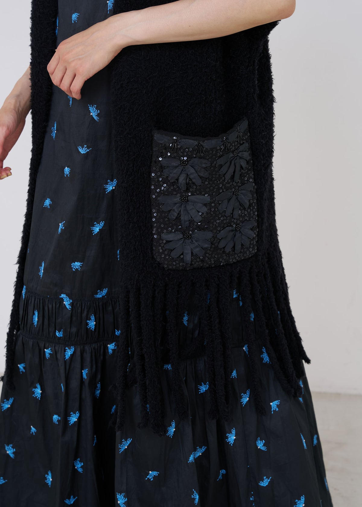 Sequence Embroidery Pocket Gilet