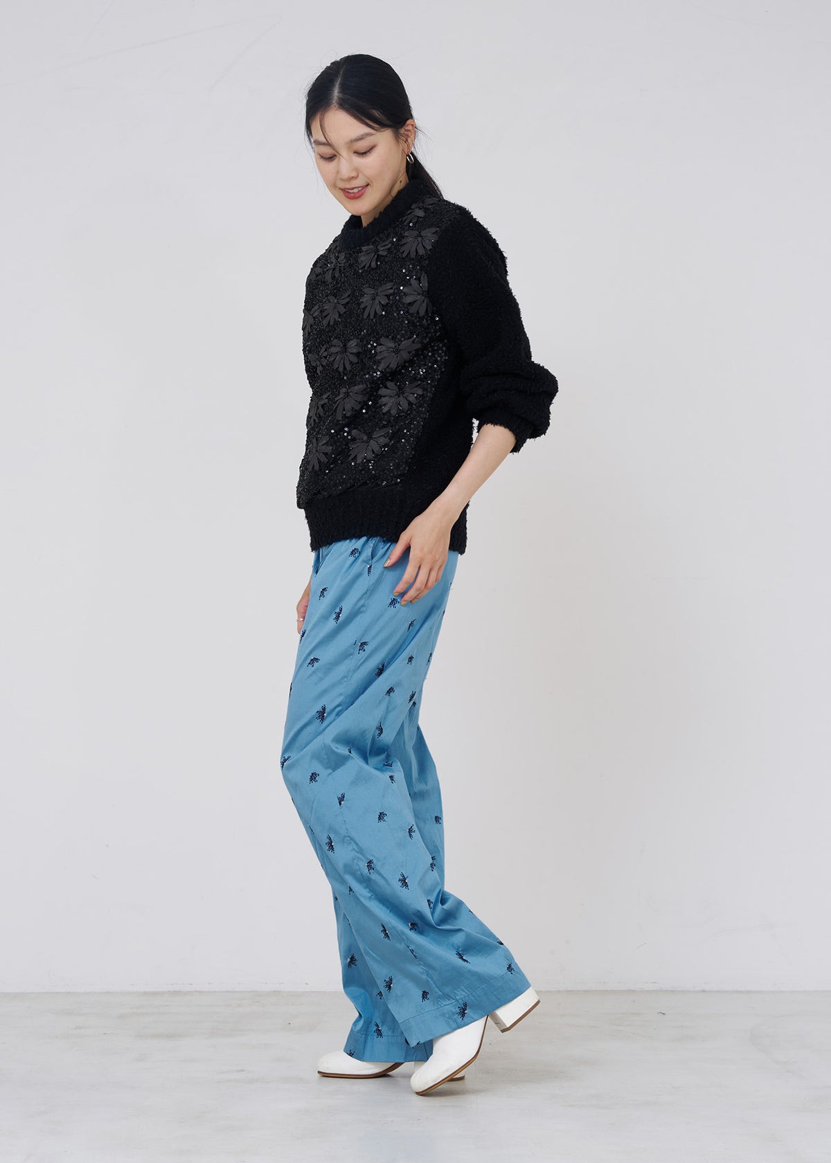 Sequence Embroidery Pullover