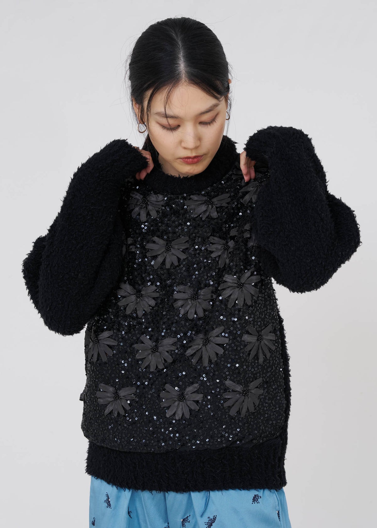 Sequence Embroidery Pullover