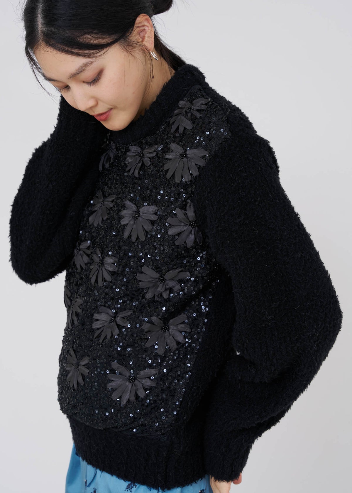 Sequence Embroidery Pullover