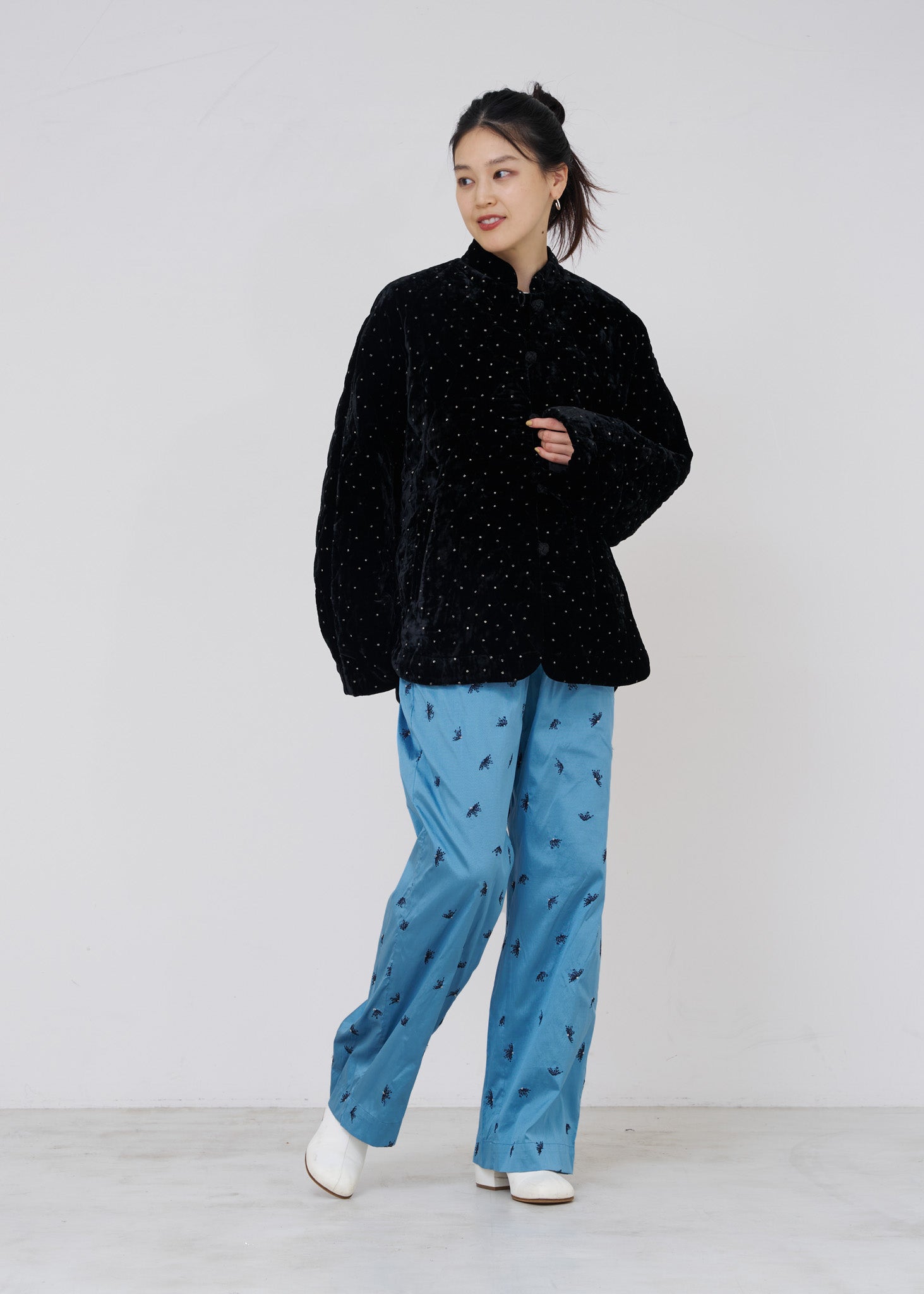 Velvet Glitter Print Jacket | Pasand by ne Quittez pas | パサン