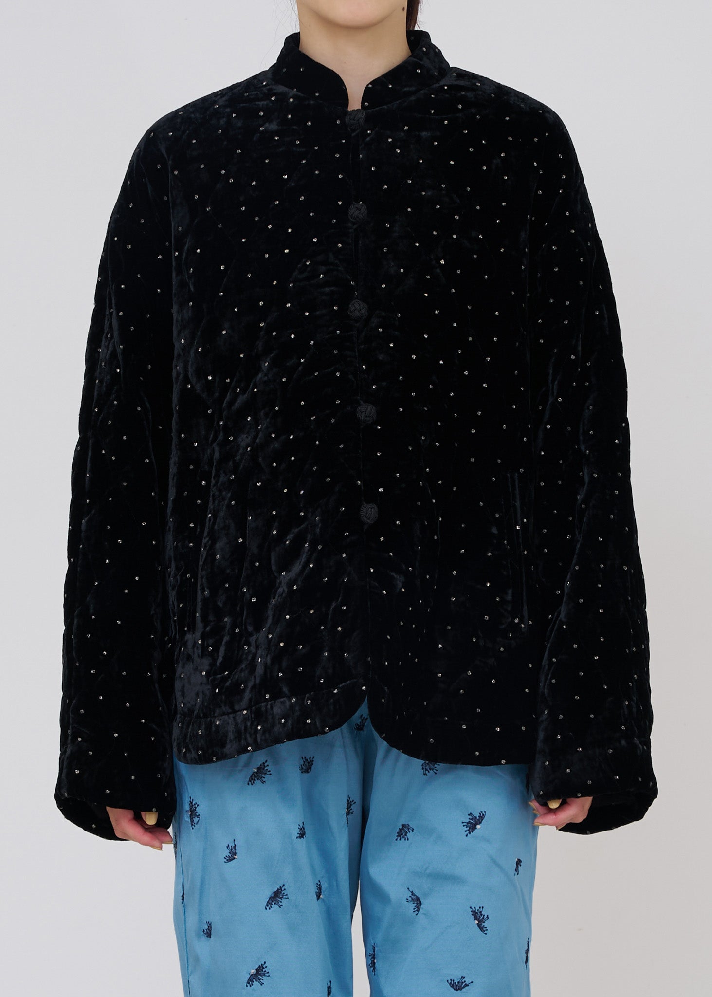 Velvet Glitter Print Jacket | Pasand by ne Quittez pas