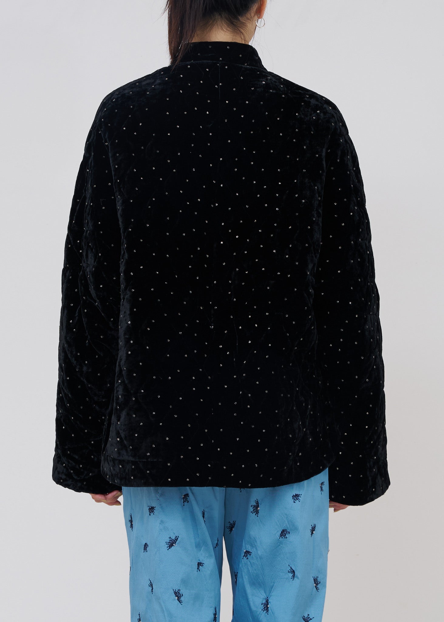 Velvet Glitter Print Jacket | Pasand by ne Quittez pas