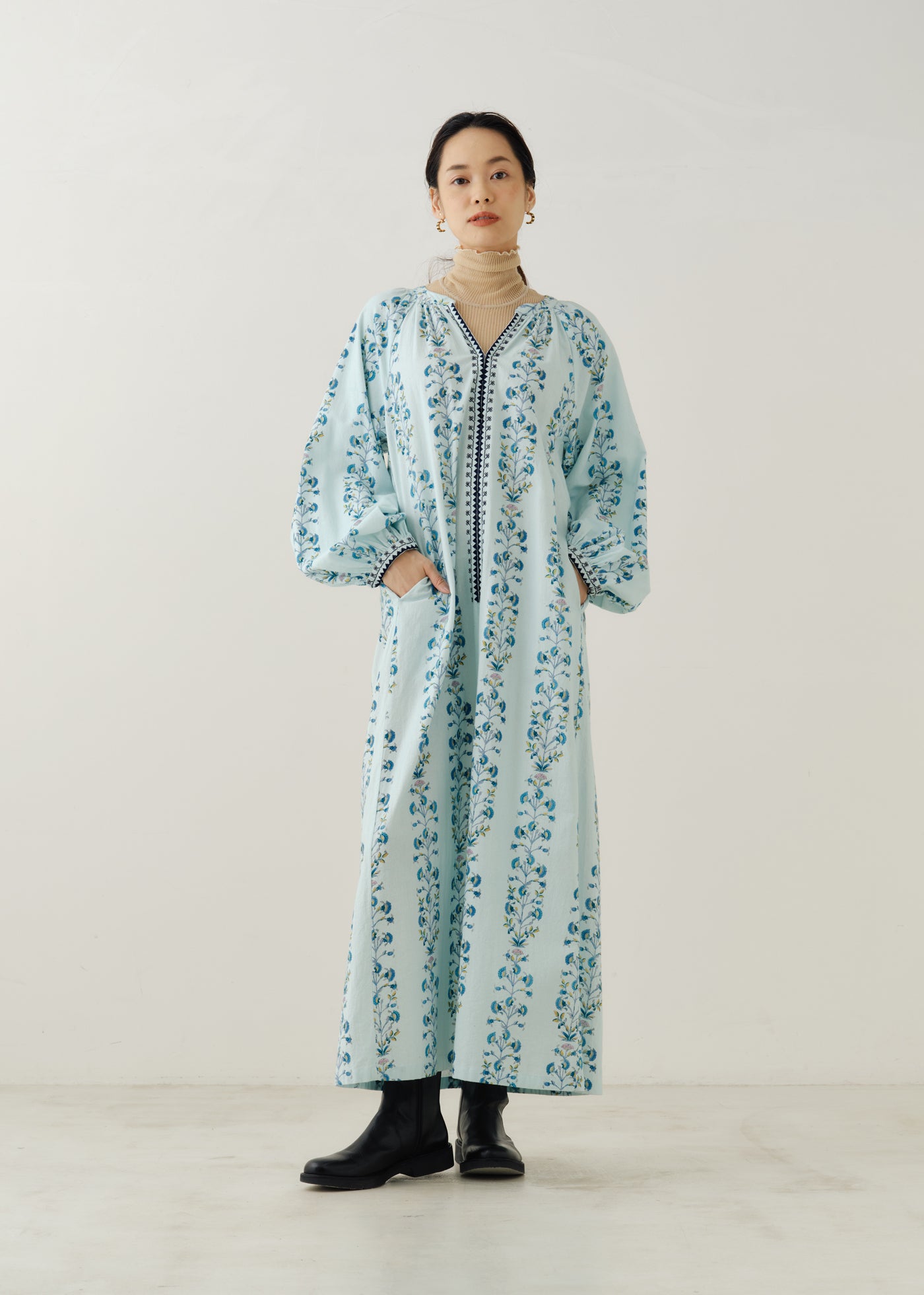 Crimp Cotton Bergamot Print Dress | Pasand by ne Quittez pas