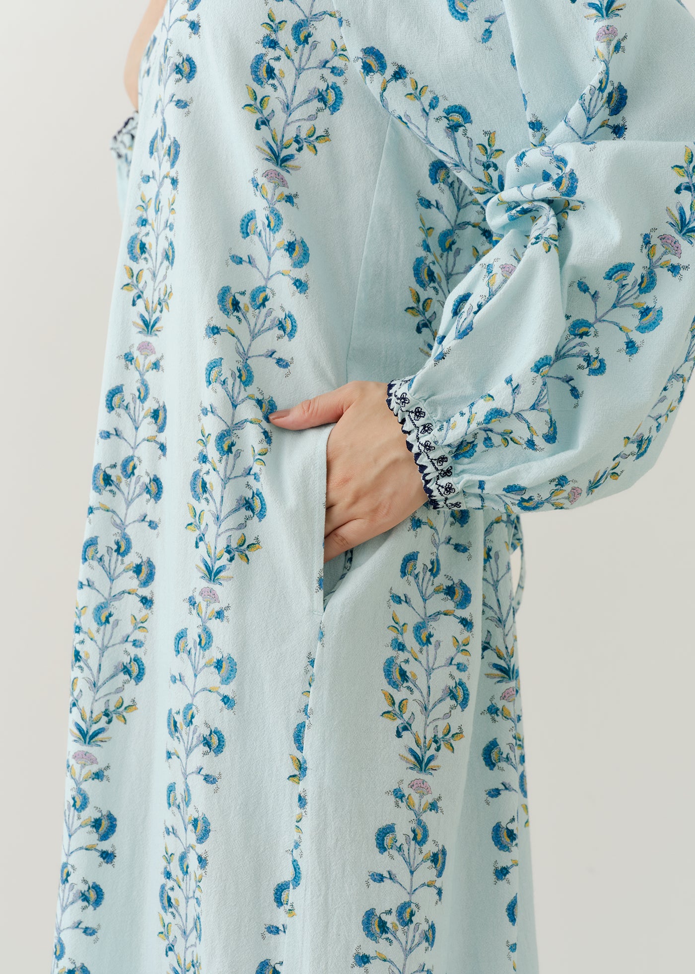 Crimp Cotton Bergamot Print Dress