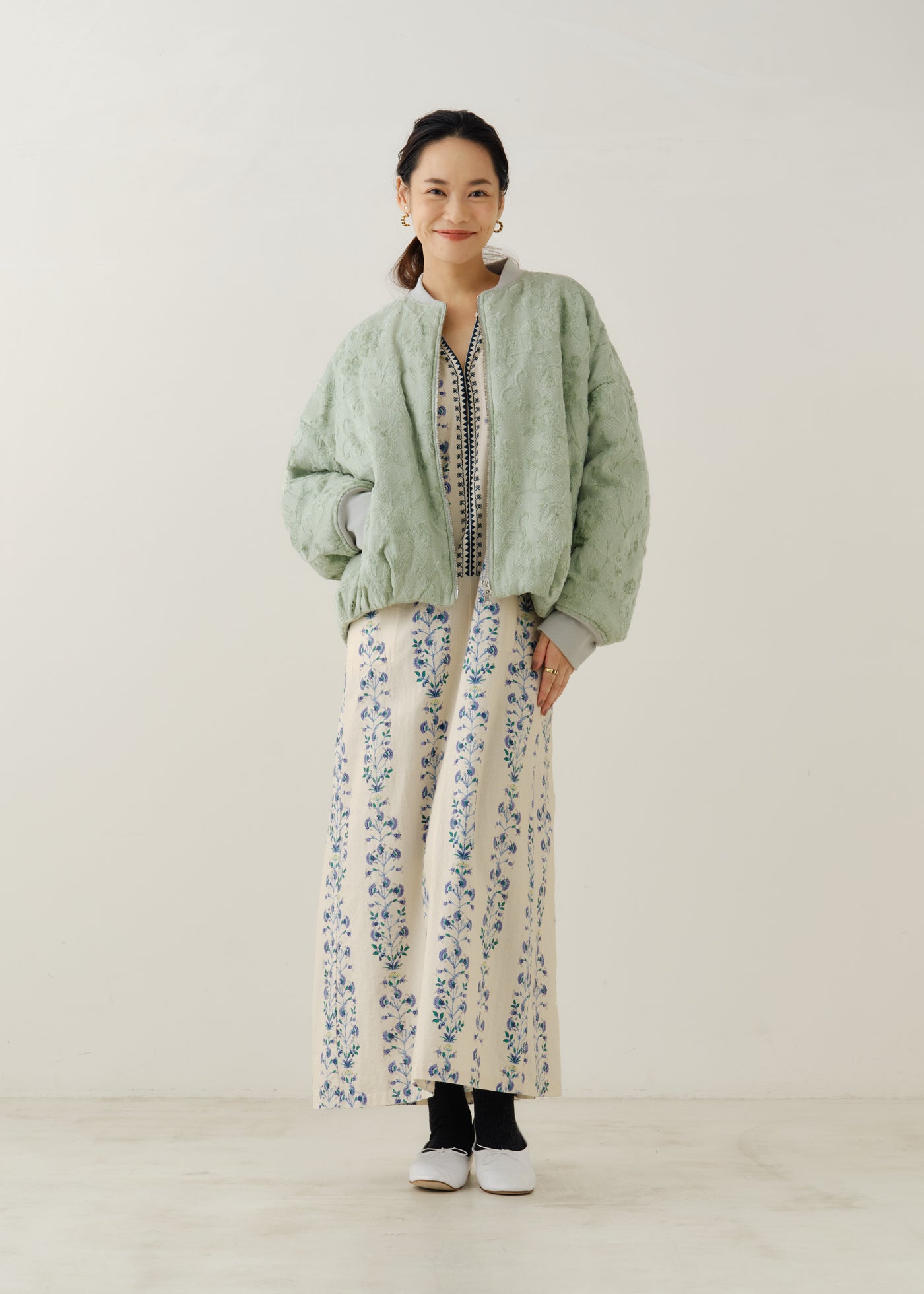 Crimp Cotton Bergamot Print Dress | Pasand by ne Quittez pas