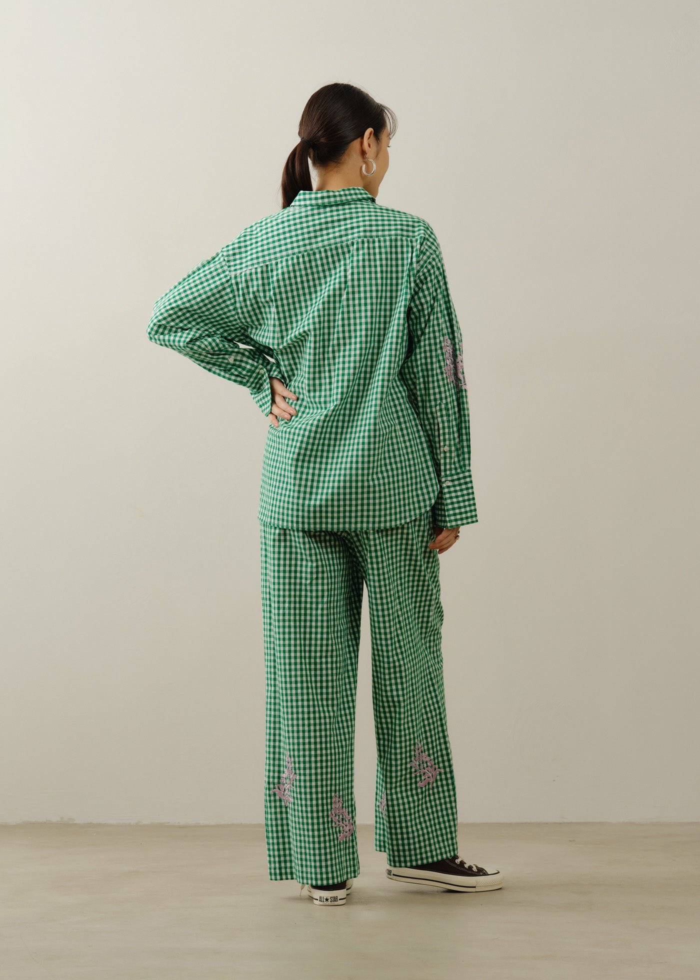 2/4 10時発売】Cotton Poplin Mimosa Embroidery Shirt | Pasand by ne