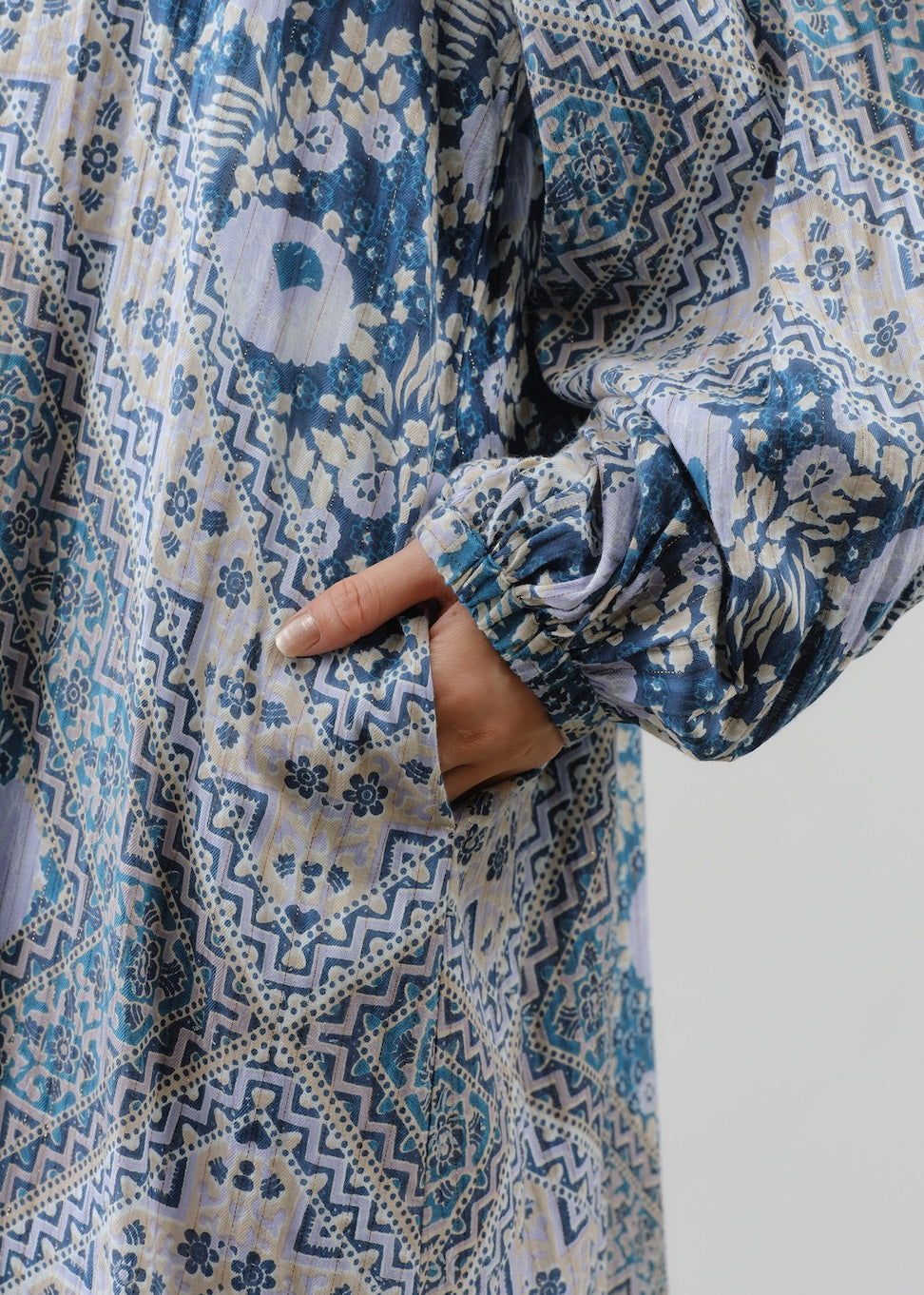 【9/2 10時発売】Cotton Lurex Floral Scarf Print Dress