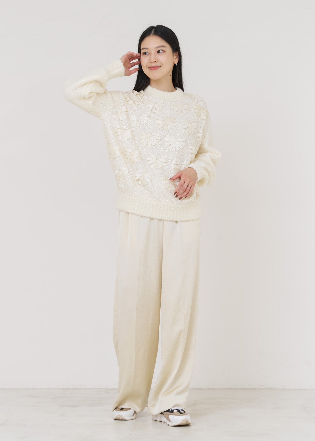 Sequence Embroidery Pullover