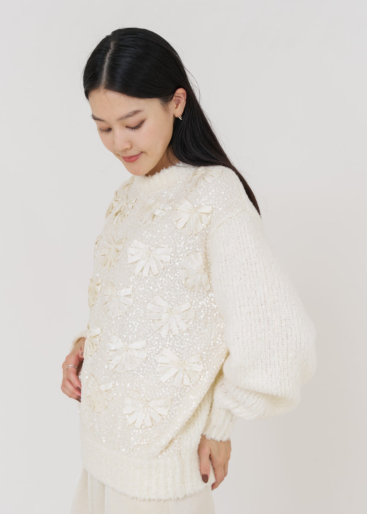 Sequence Embroidery Pullover