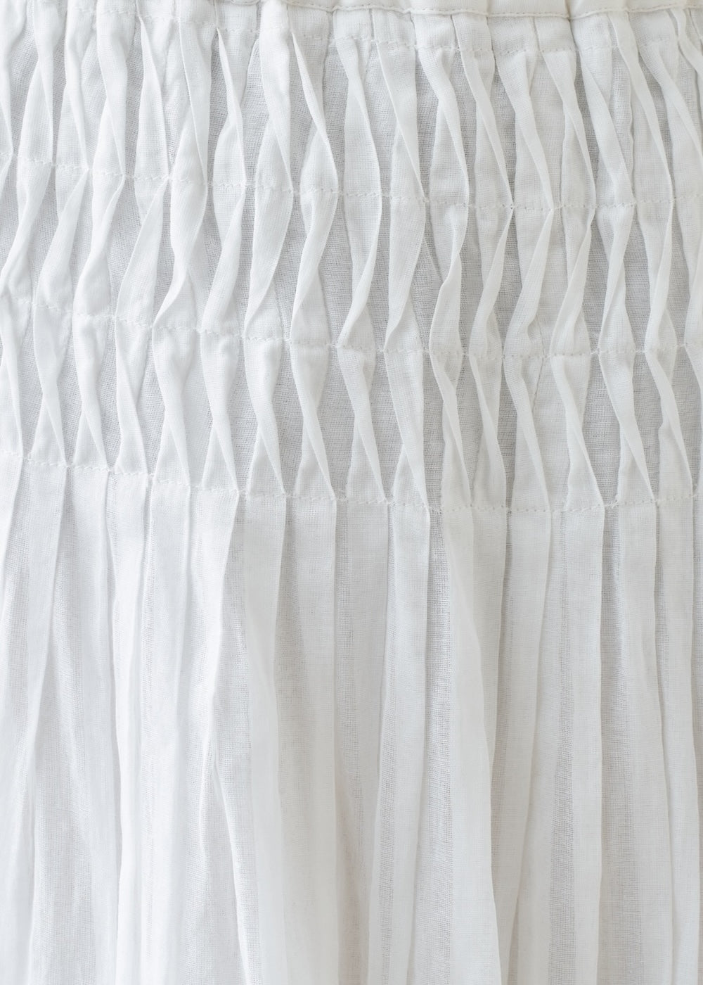 Cotton Organza Wave Tuck Skirt