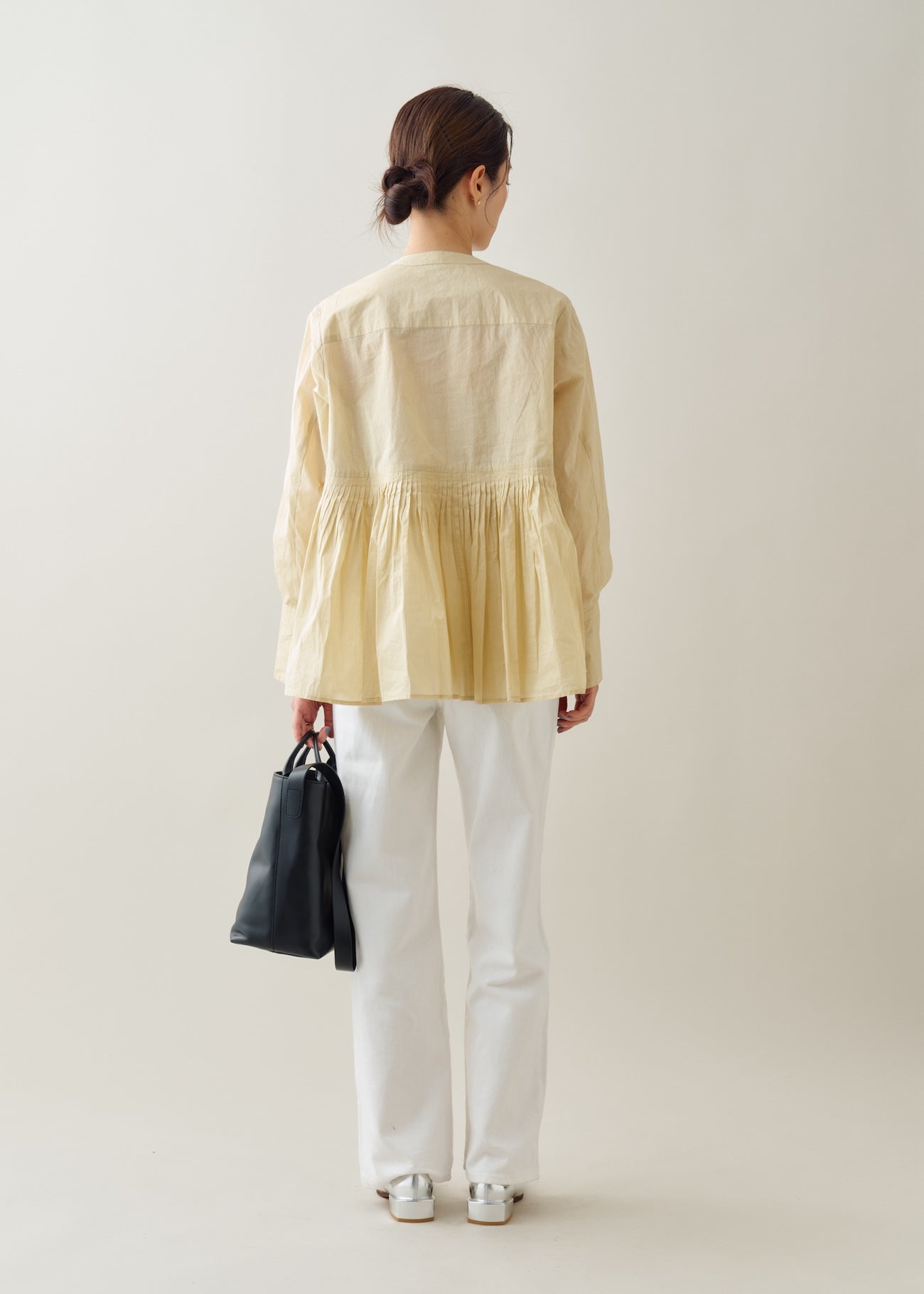 Cotton Organza Tuck Blouse