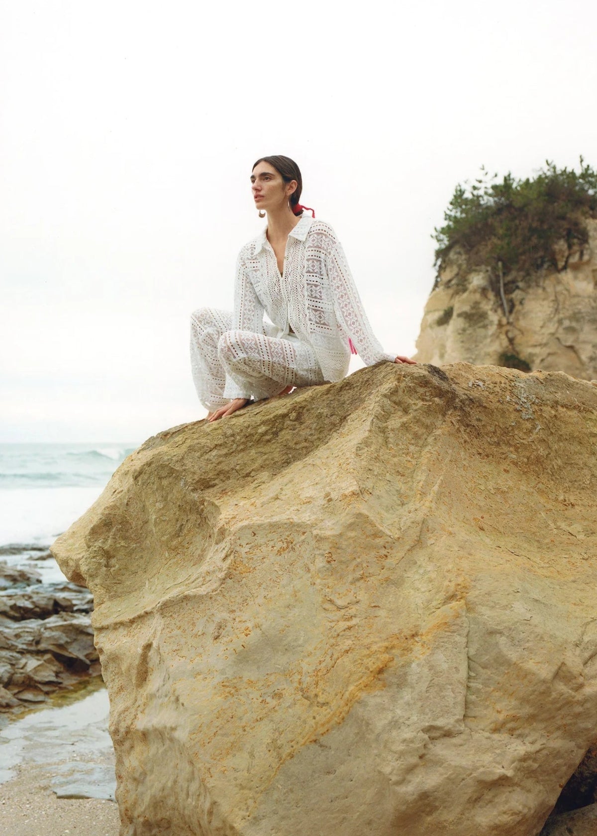 Cotton Border Lace Pants