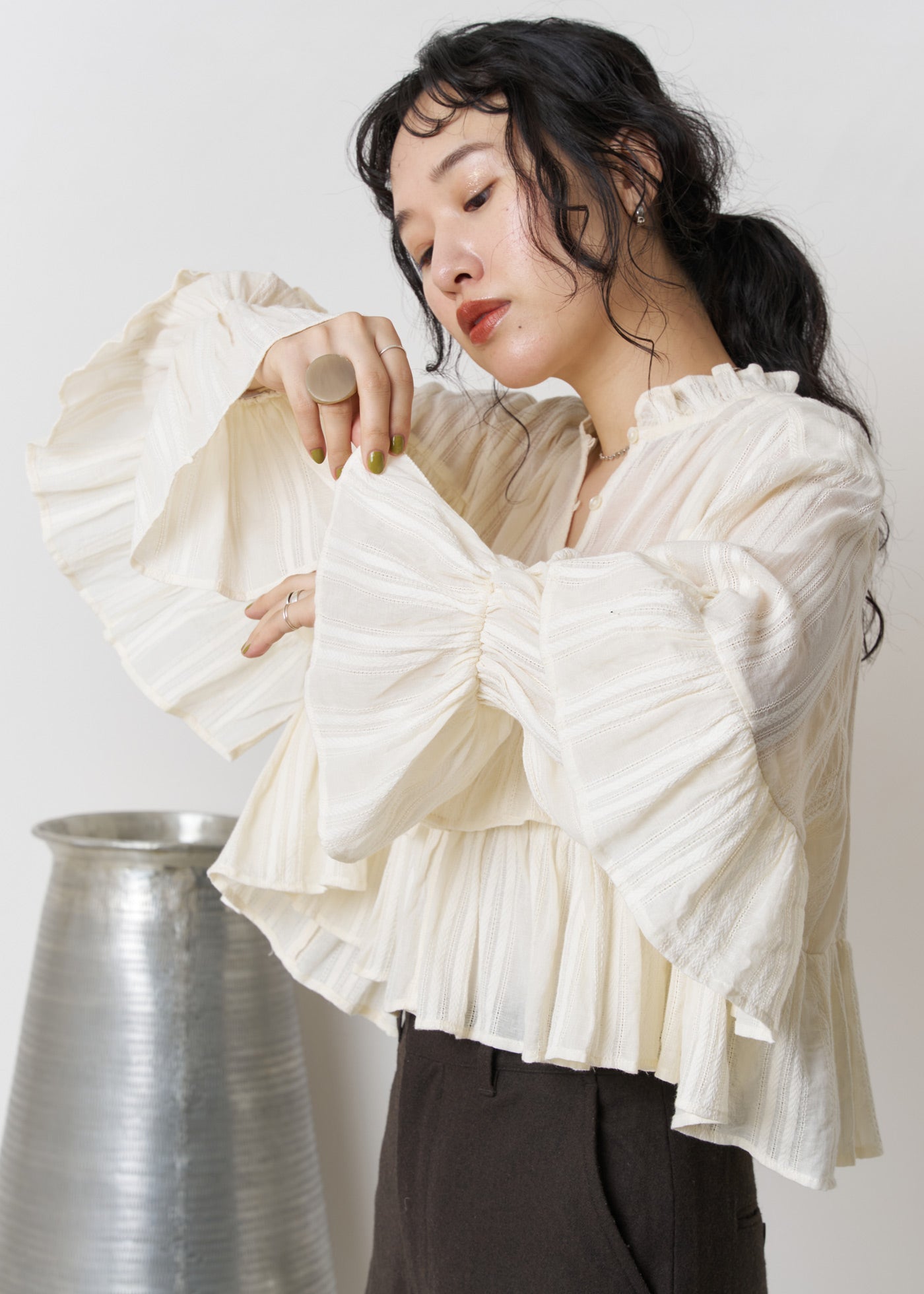 ヌキテパsara mallika Jacquard Sleeve Dress 