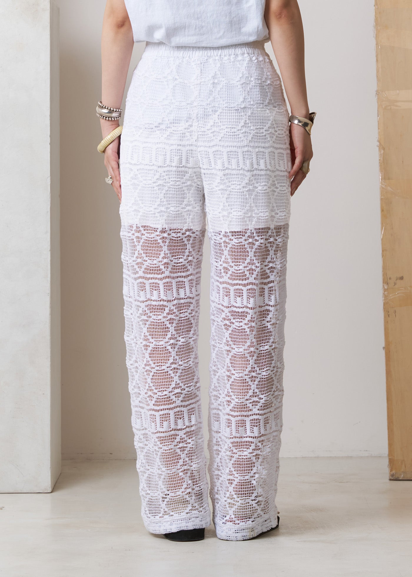 Geometric Lace Relax Pants