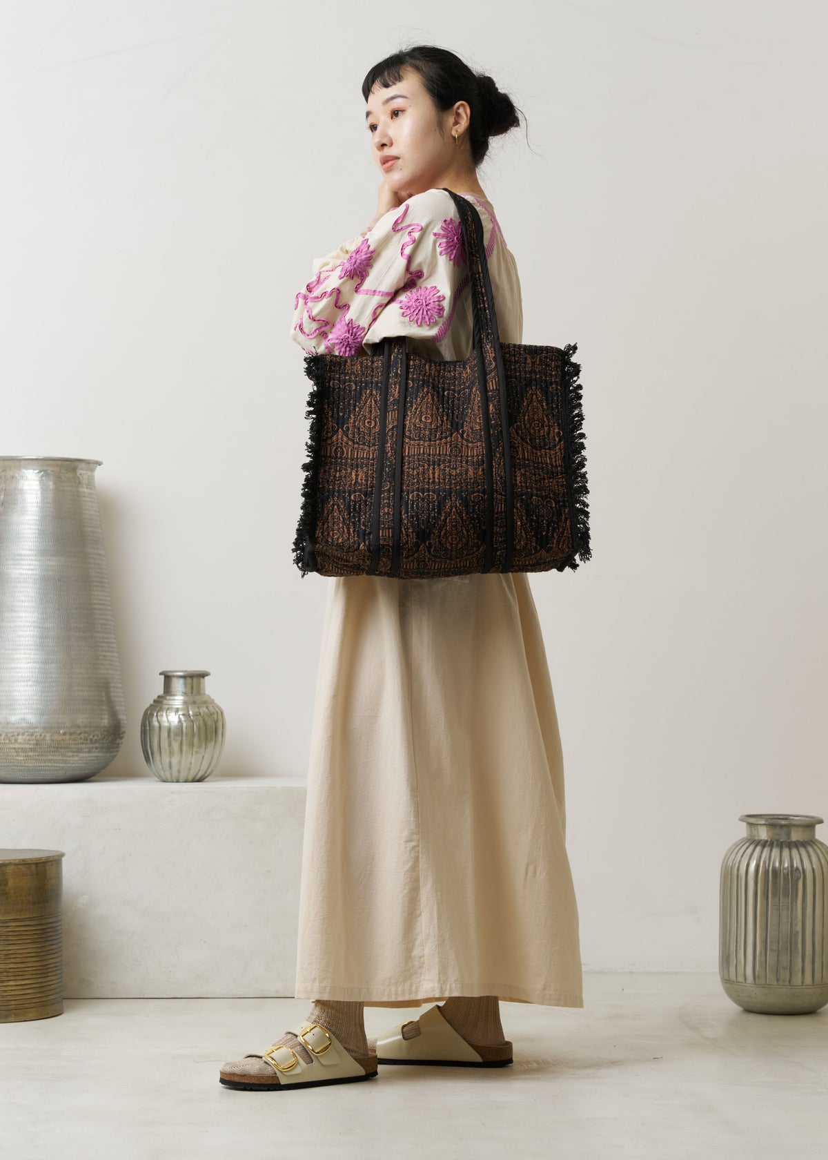 Meena Print Tassel Bag