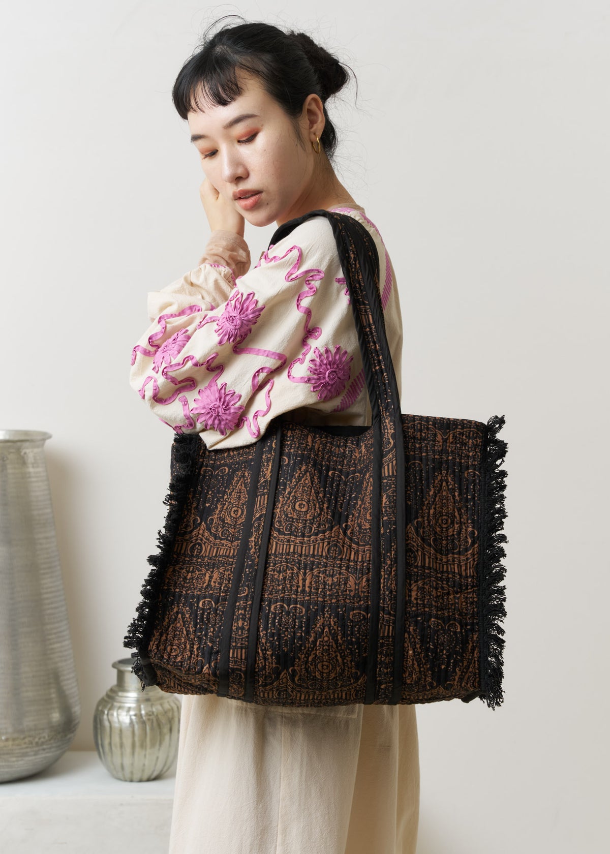 Meena Print Tassel Bag