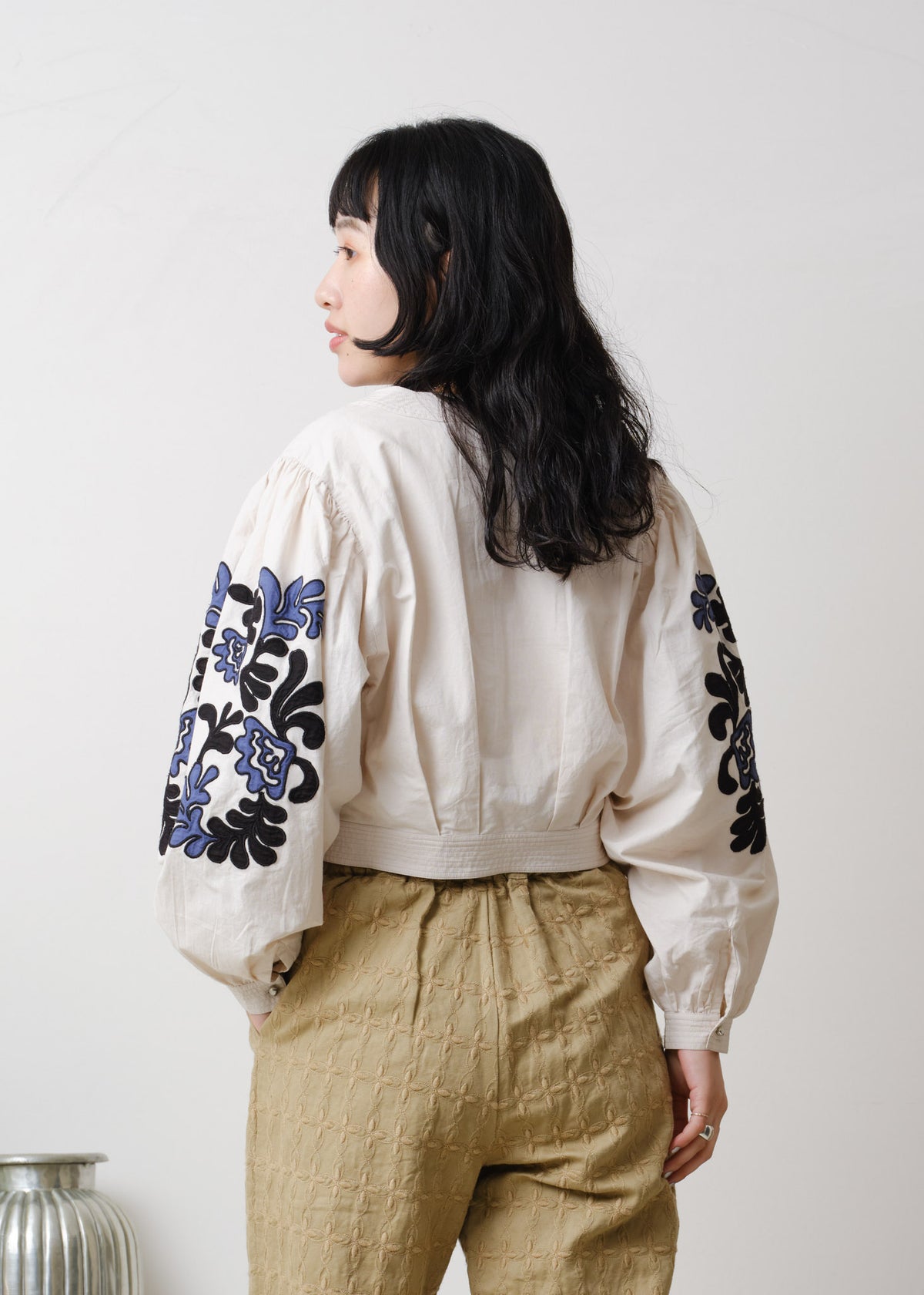 Cotton Linen Patchwork Embroidery Top